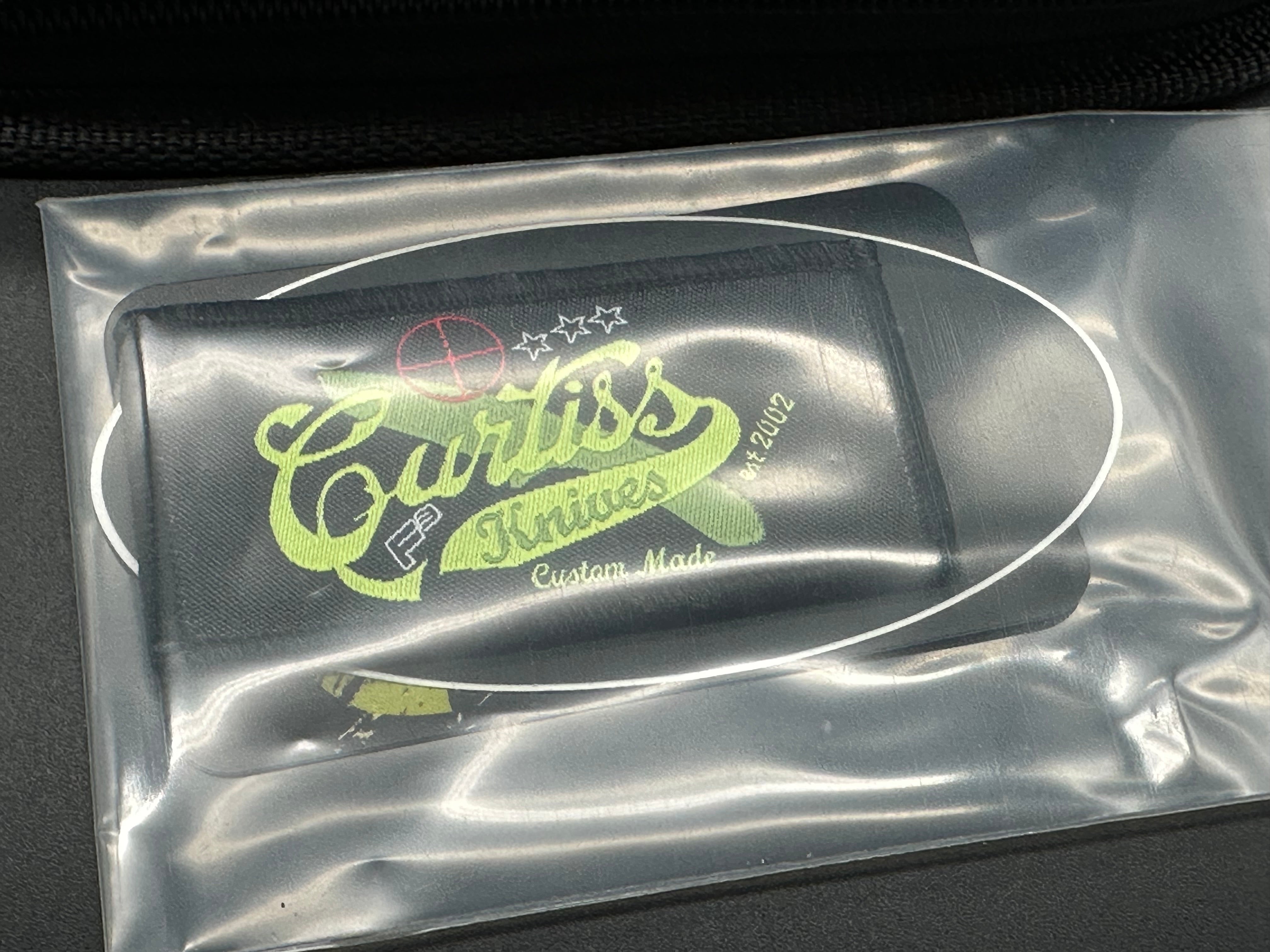 Curtiss Custom Knives F3LT Wharny Flipper, Two-tone CPM-S45VN Wharncliffe Blade