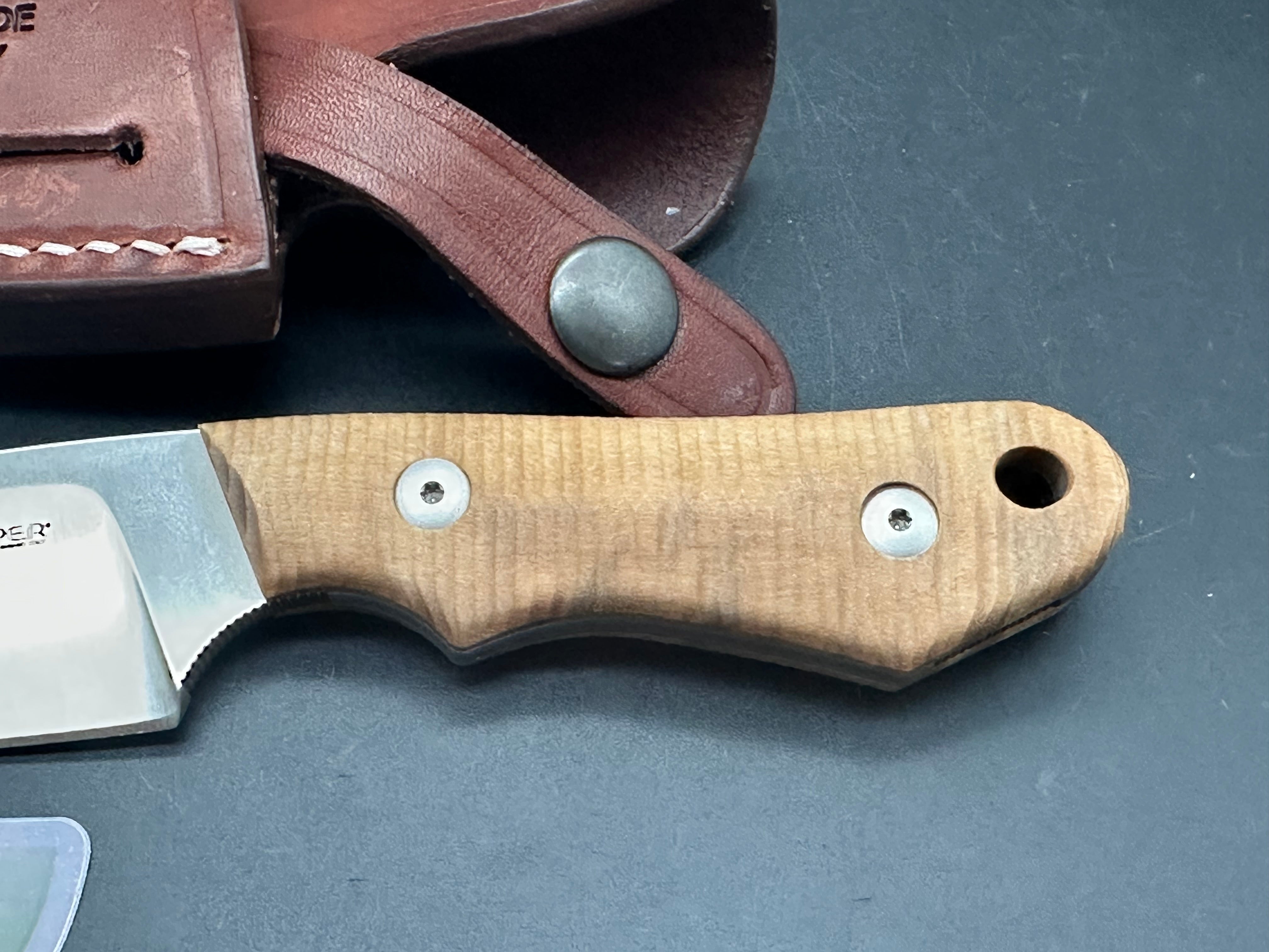 VIPER HANDY PI FIXED BLADE KNIFE FLAMMED POPLAR WOOD HANDLE MAGNACUT PLAIN EDGE