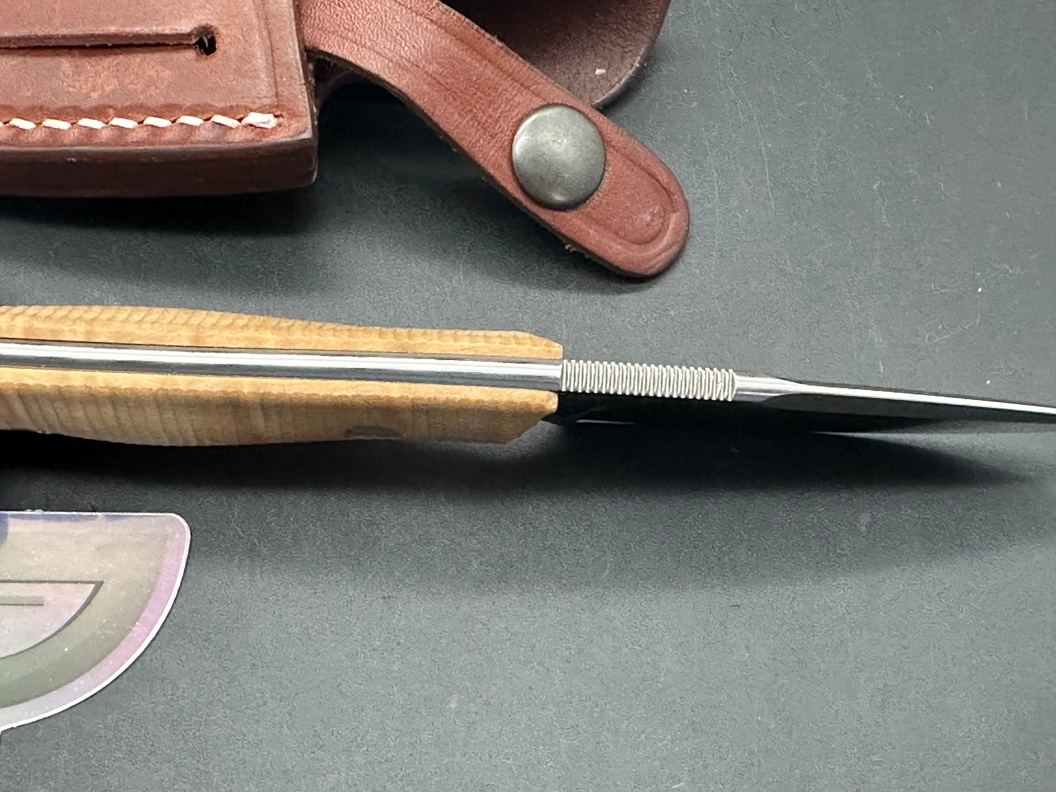 VIPER HANDY PI FIXED BLADE KNIFE FLAMMED POPLAR WOOD HANDLE MAGNACUT PLAIN EDGE