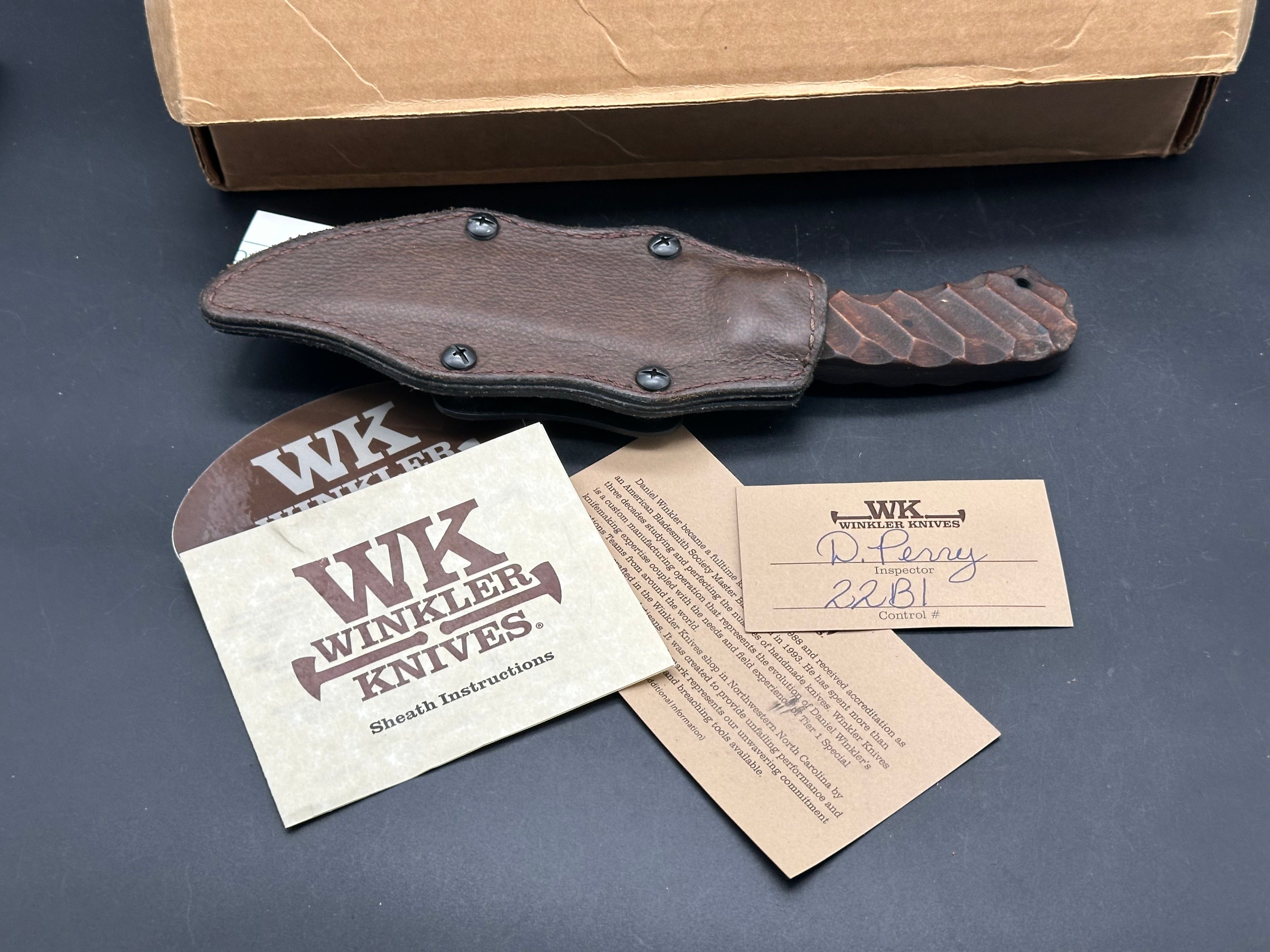 Winkler Belt knife Sculpted Maple handle