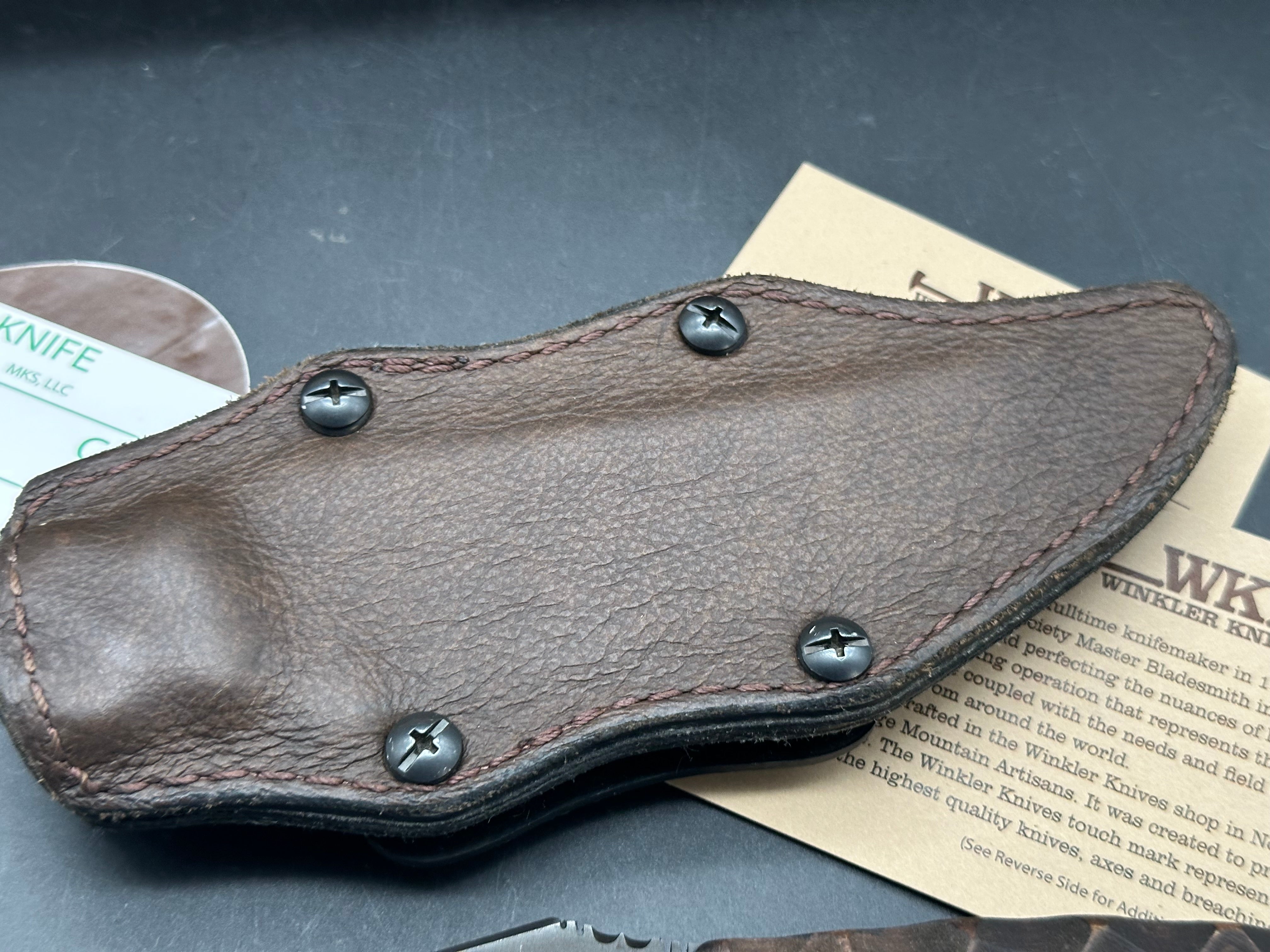 Winkler Belt knife Sculpted Maple handle