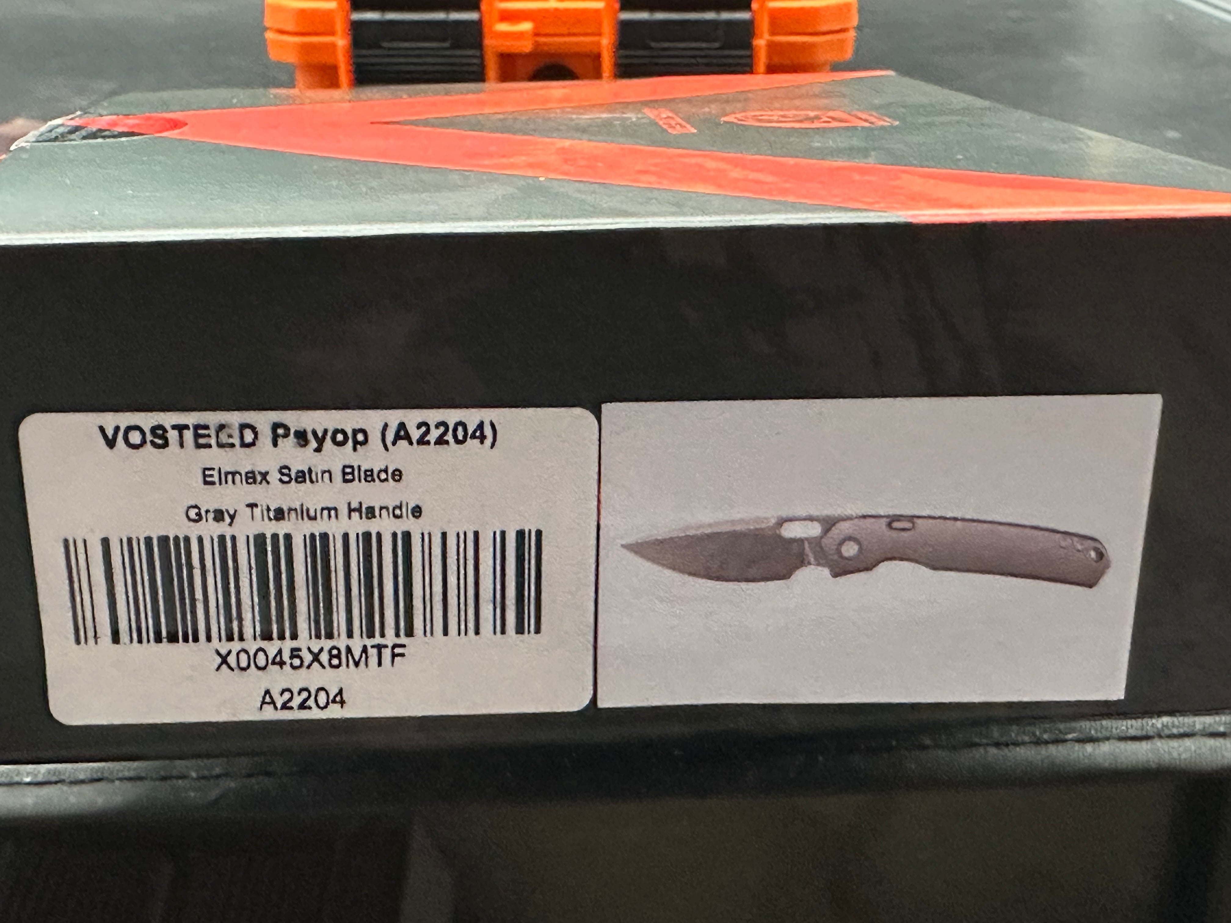 Vosteed Psyop, Satin Elmax Blade, Bead Blasted Ti Handles