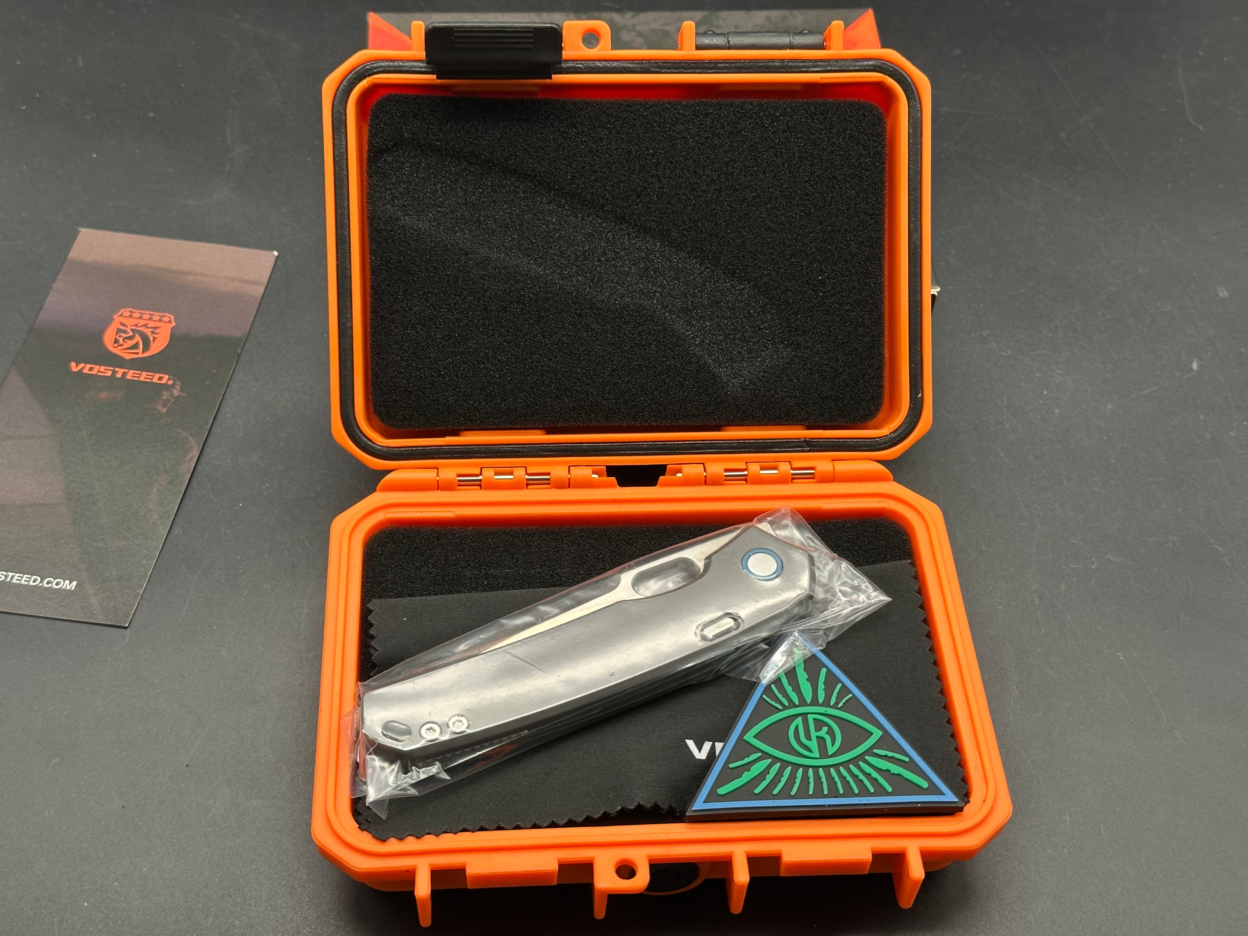 Vosteed Psyop, Satin Elmax Blade, Bead Blasted Ti Handles