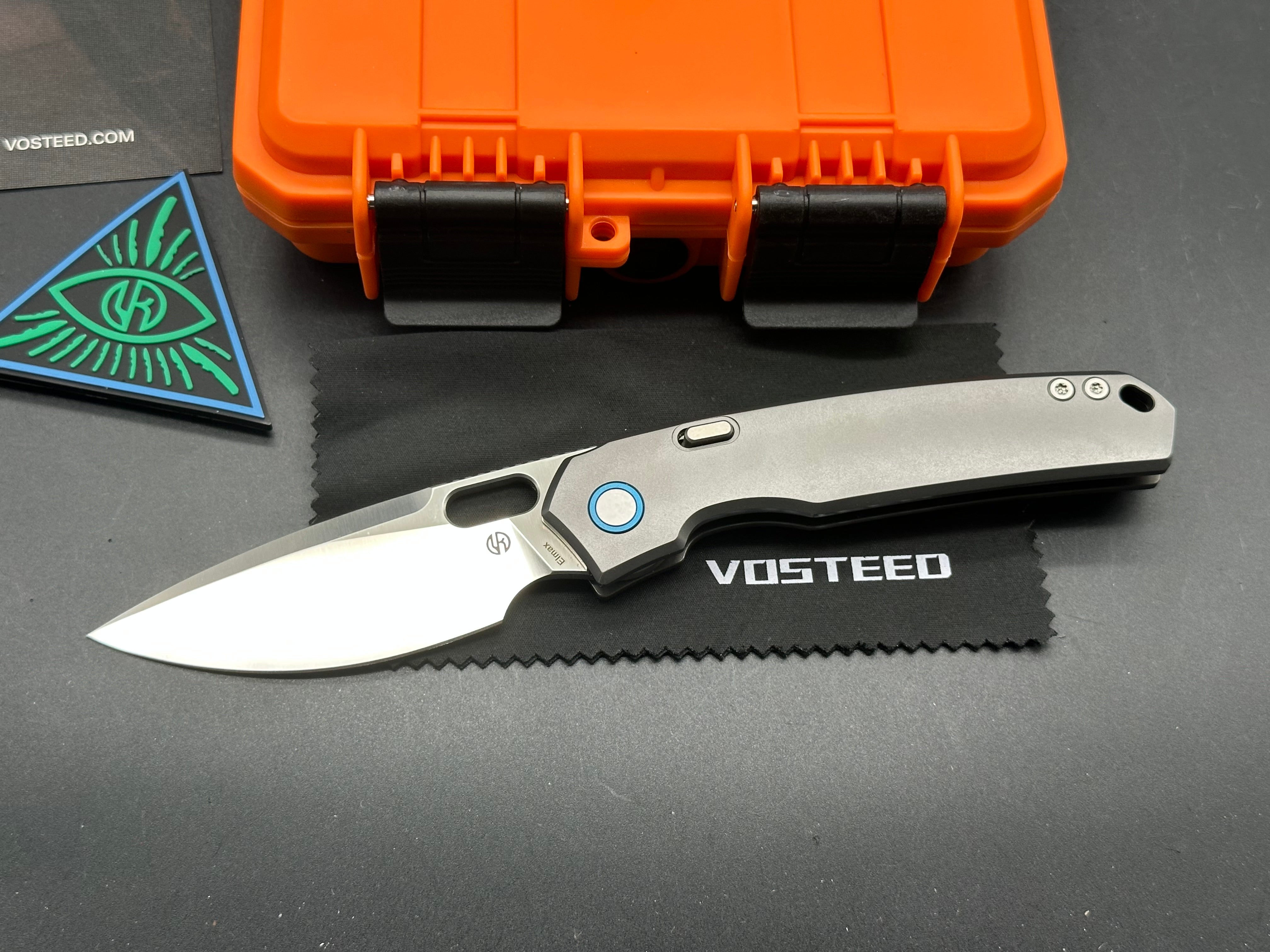 Vosteed Psyop, Satin Elmax Blade, Bead Blasted Ti Handles