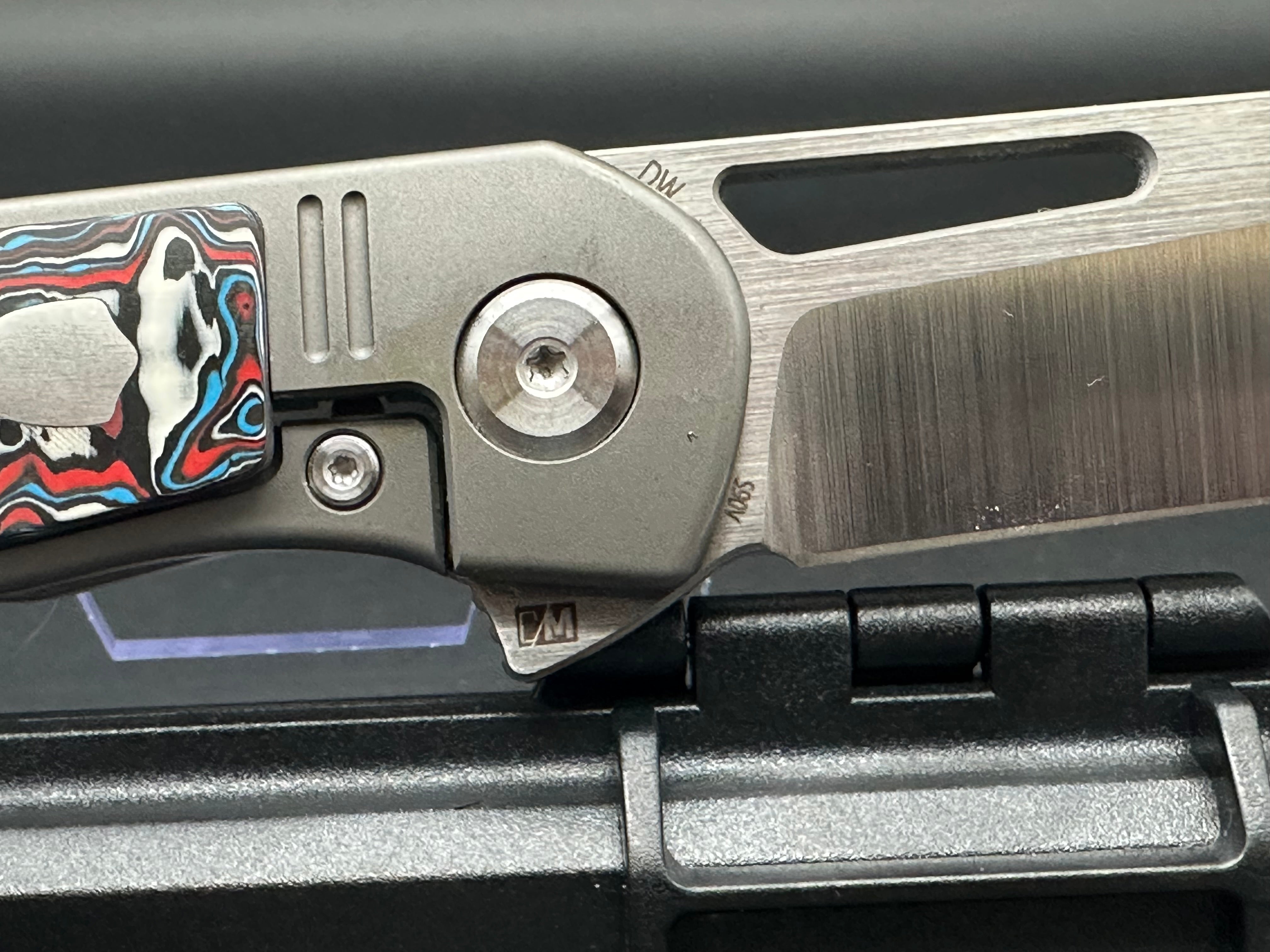 Tuya Knife Mutt red/white/blue carbon fiber / titanium handle w/S90V blade