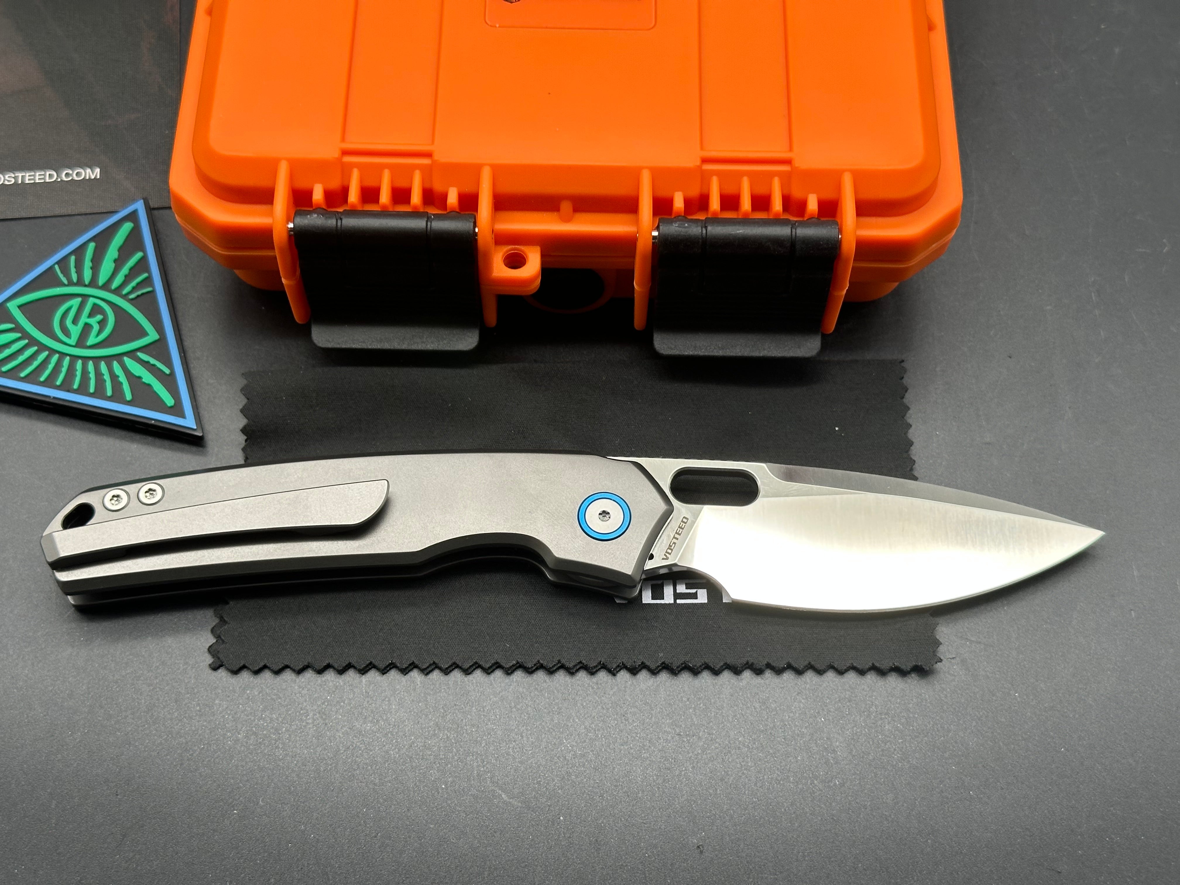 Vosteed Psyop, Satin Elmax Blade, Bead Blasted Ti Handles