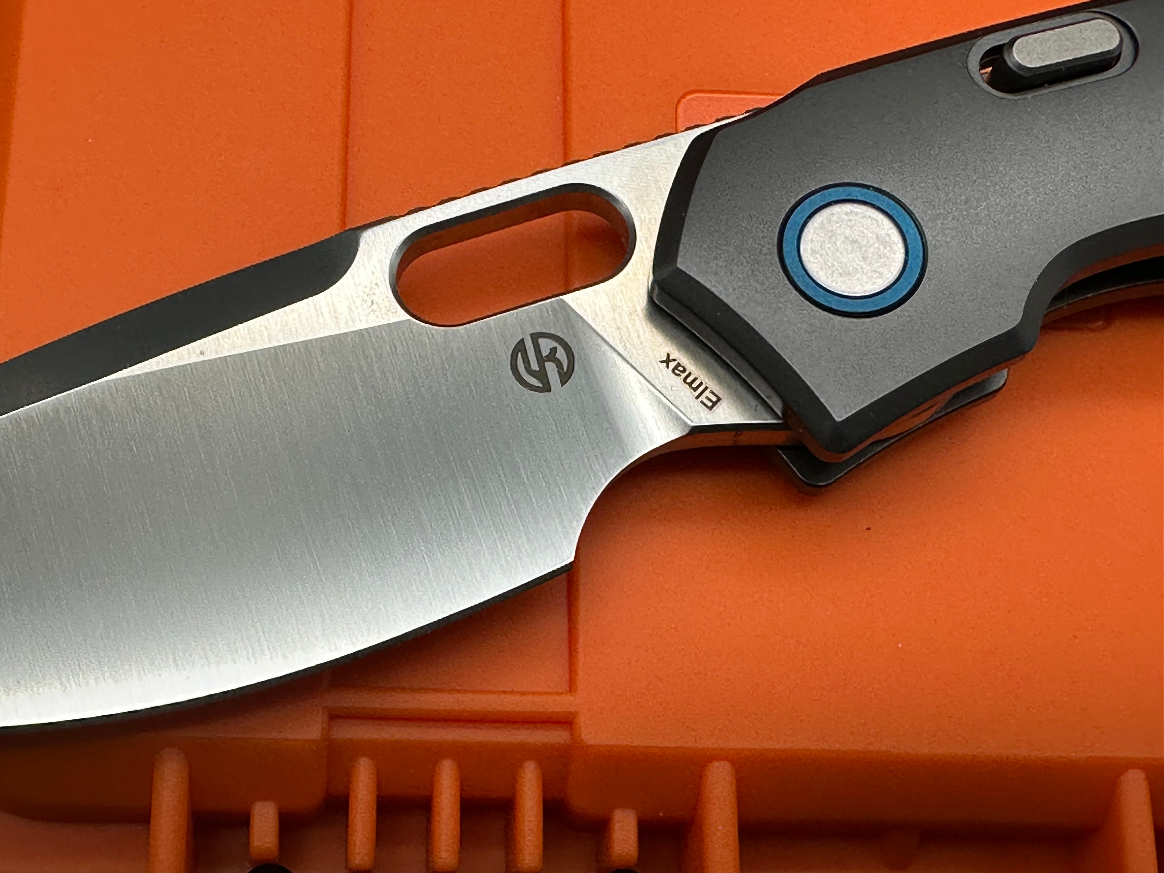 Vosteed Psyop, Satin Elmax Blade, Bead Blasted Ti Handles