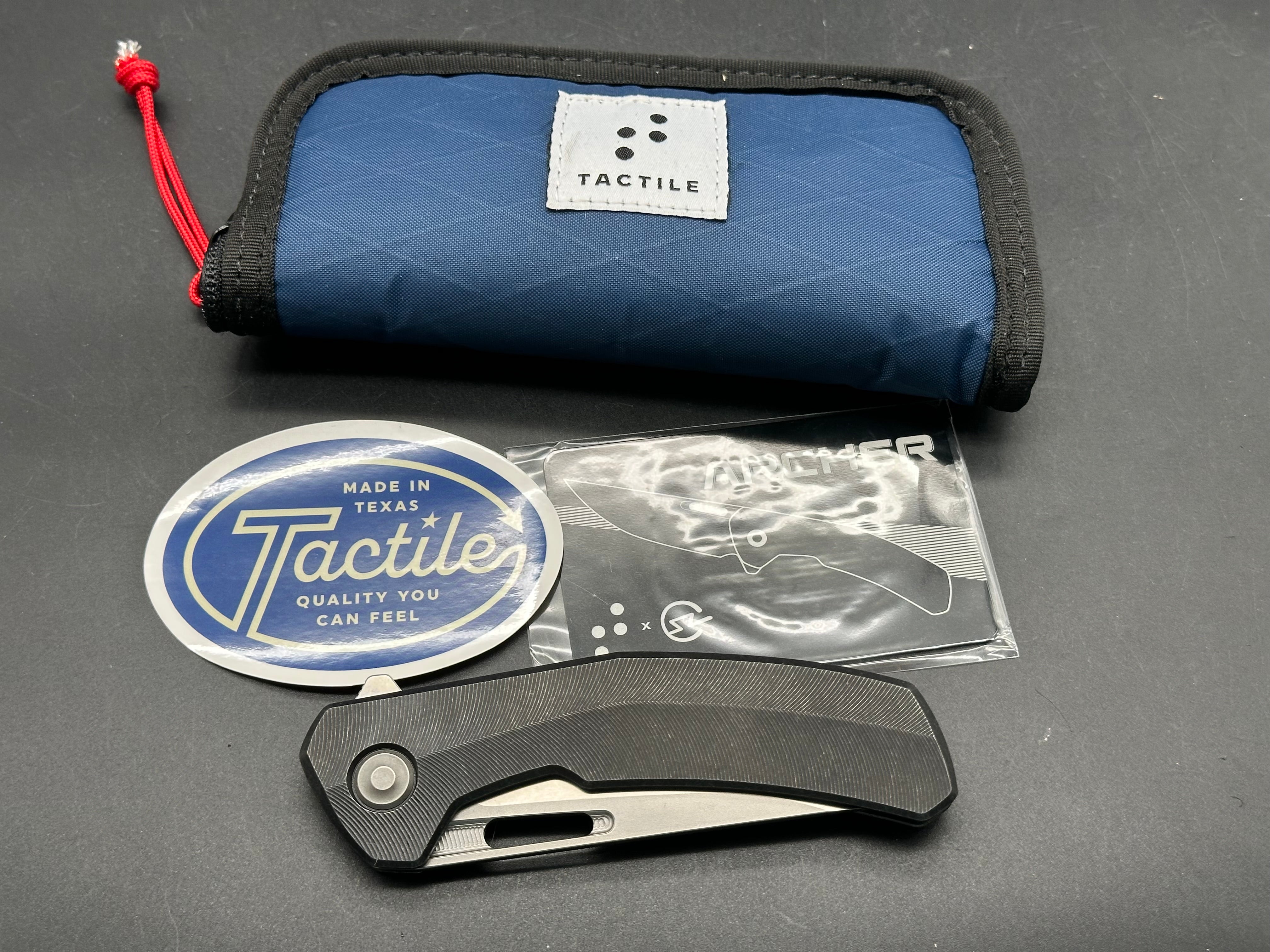 Tactile Archer 3.4" MagnaCut Matte Finish Blade with Blackwash Titanium Scales