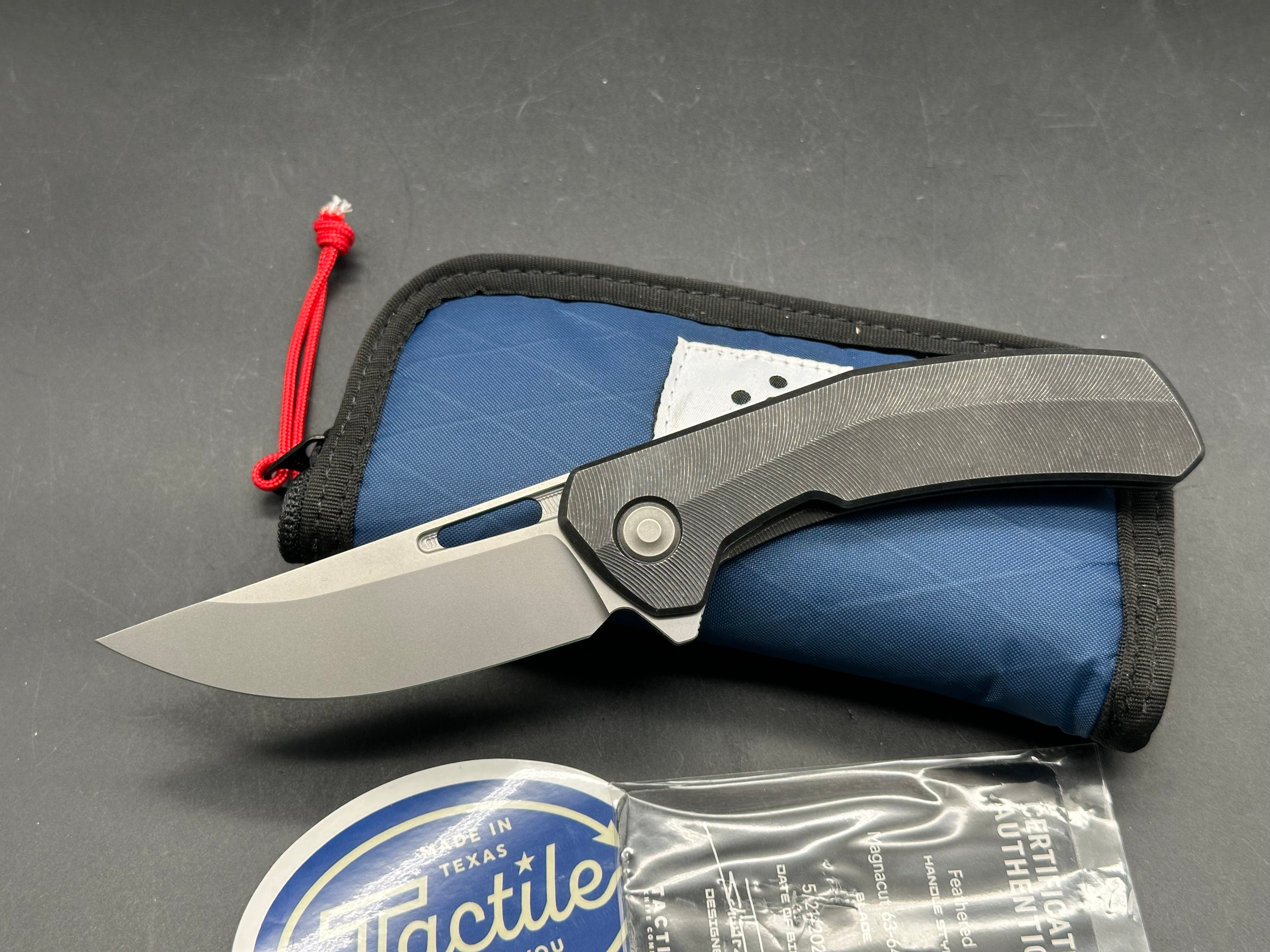 Tactile Archer 3.4" MagnaCut Matte Finish Blade with Blackwash Titanium Scales