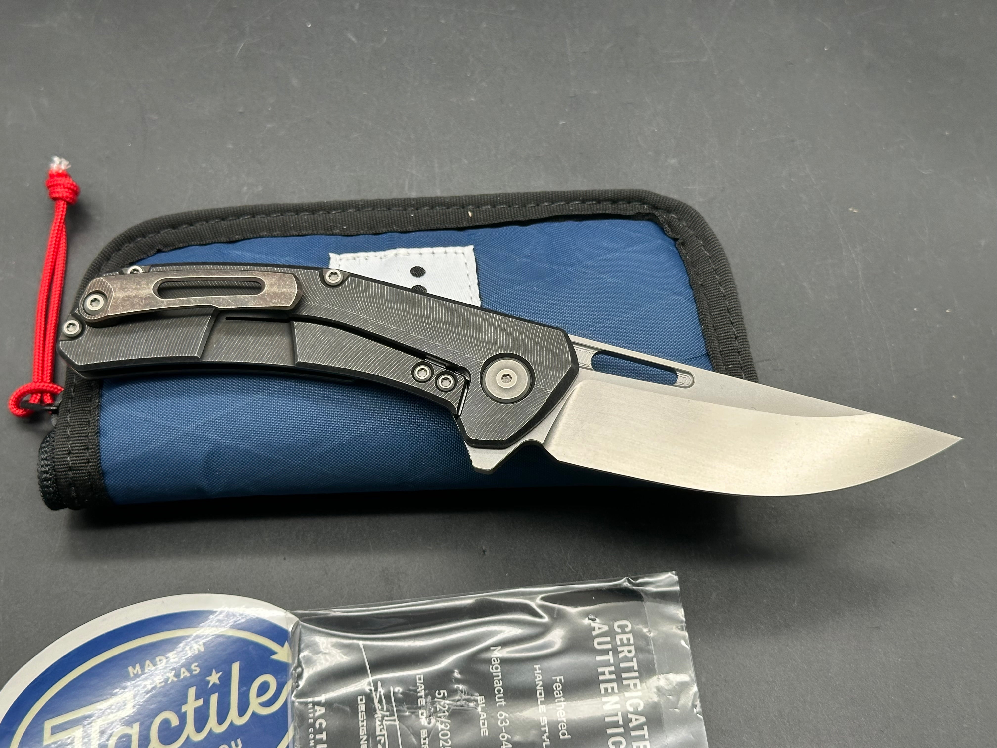 Tactile Archer 3.4" MagnaCut Matte Finish Blade with Blackwash Titanium Scales