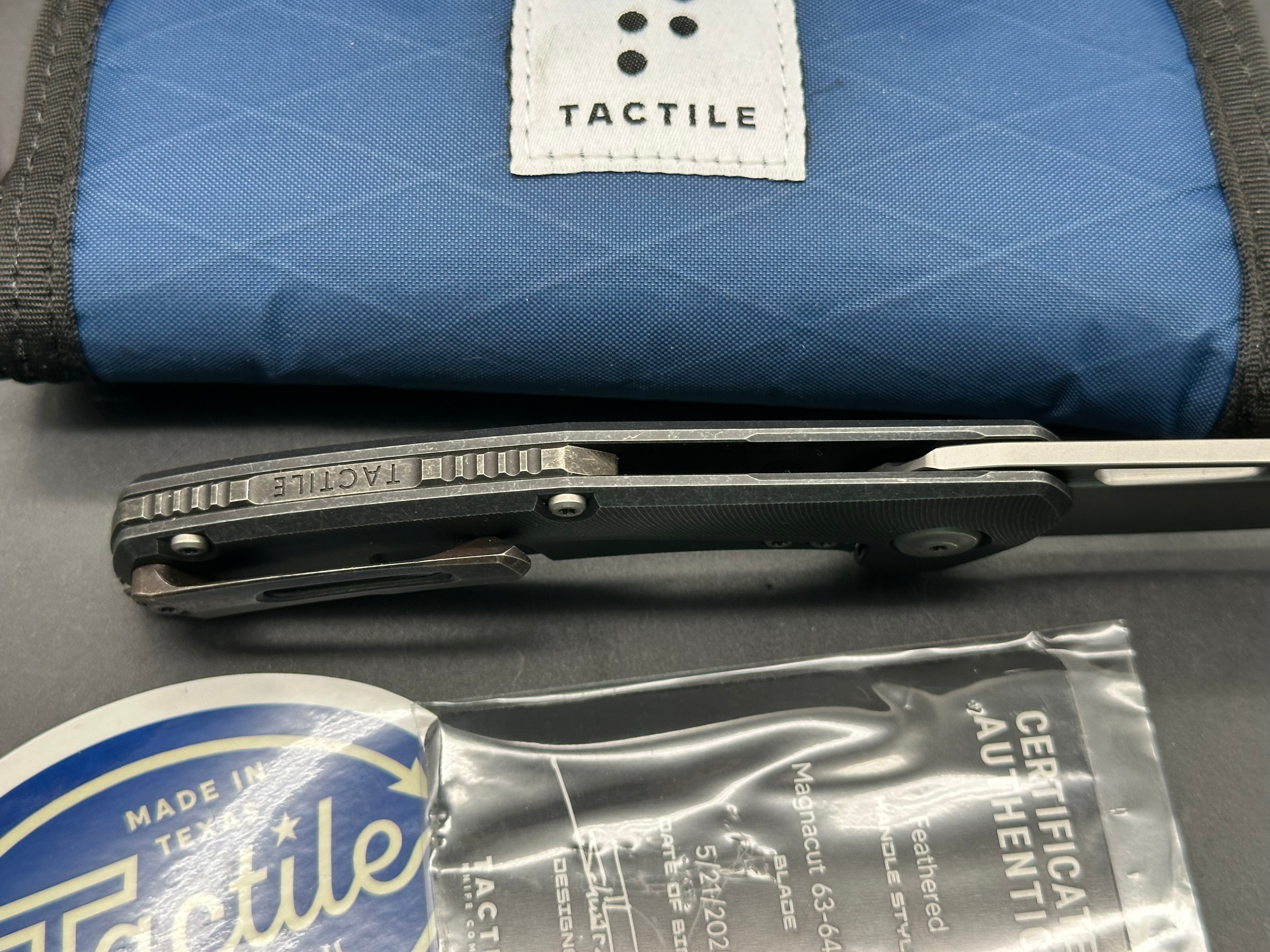 Tactile Archer 3.4" MagnaCut Matte Finish Blade with Blackwash Titanium Scales