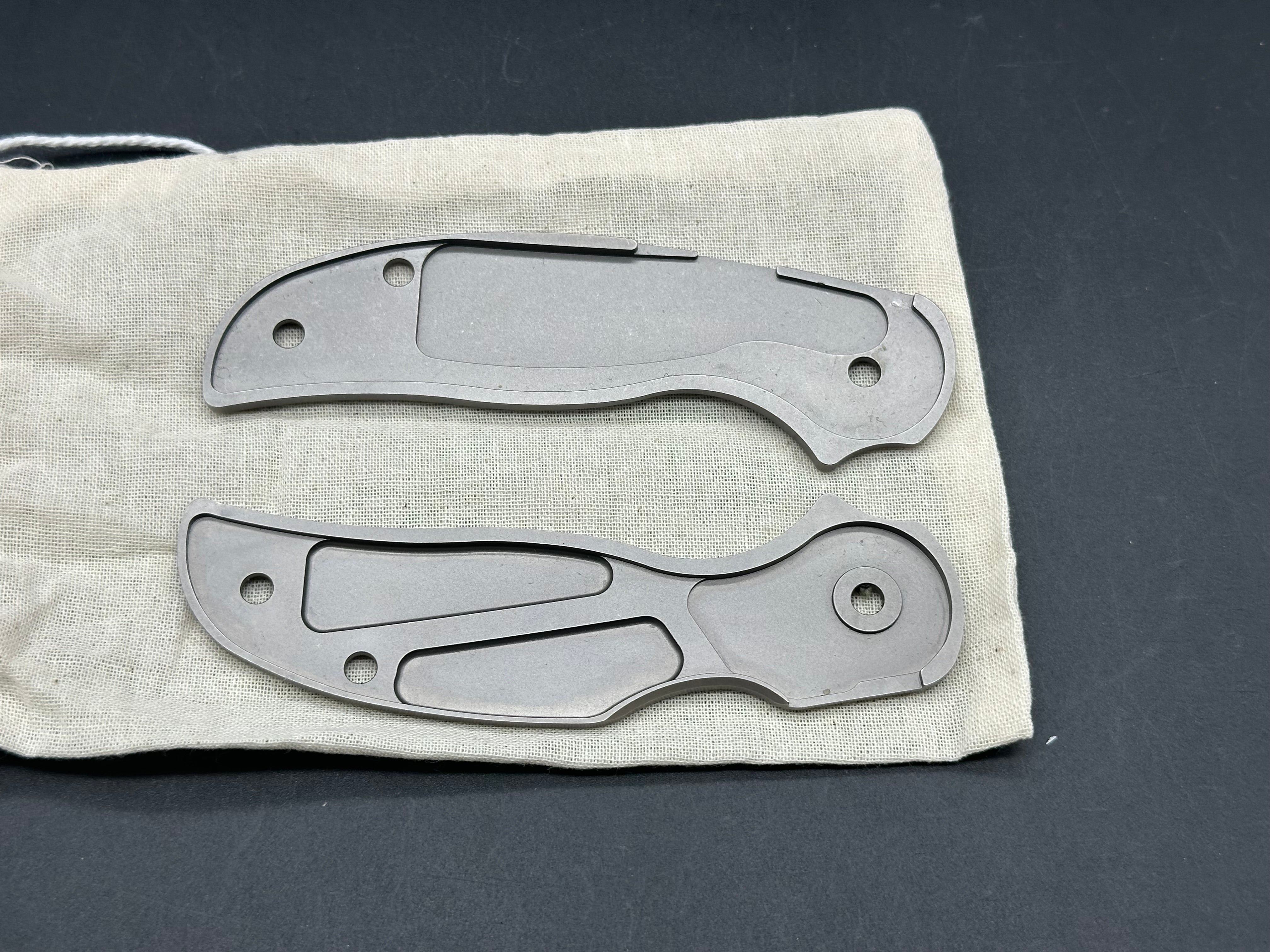 Spyderco Sage 5 Ti Scales (Parsons Bladeworks) Titanium Ripple Replacement Scales