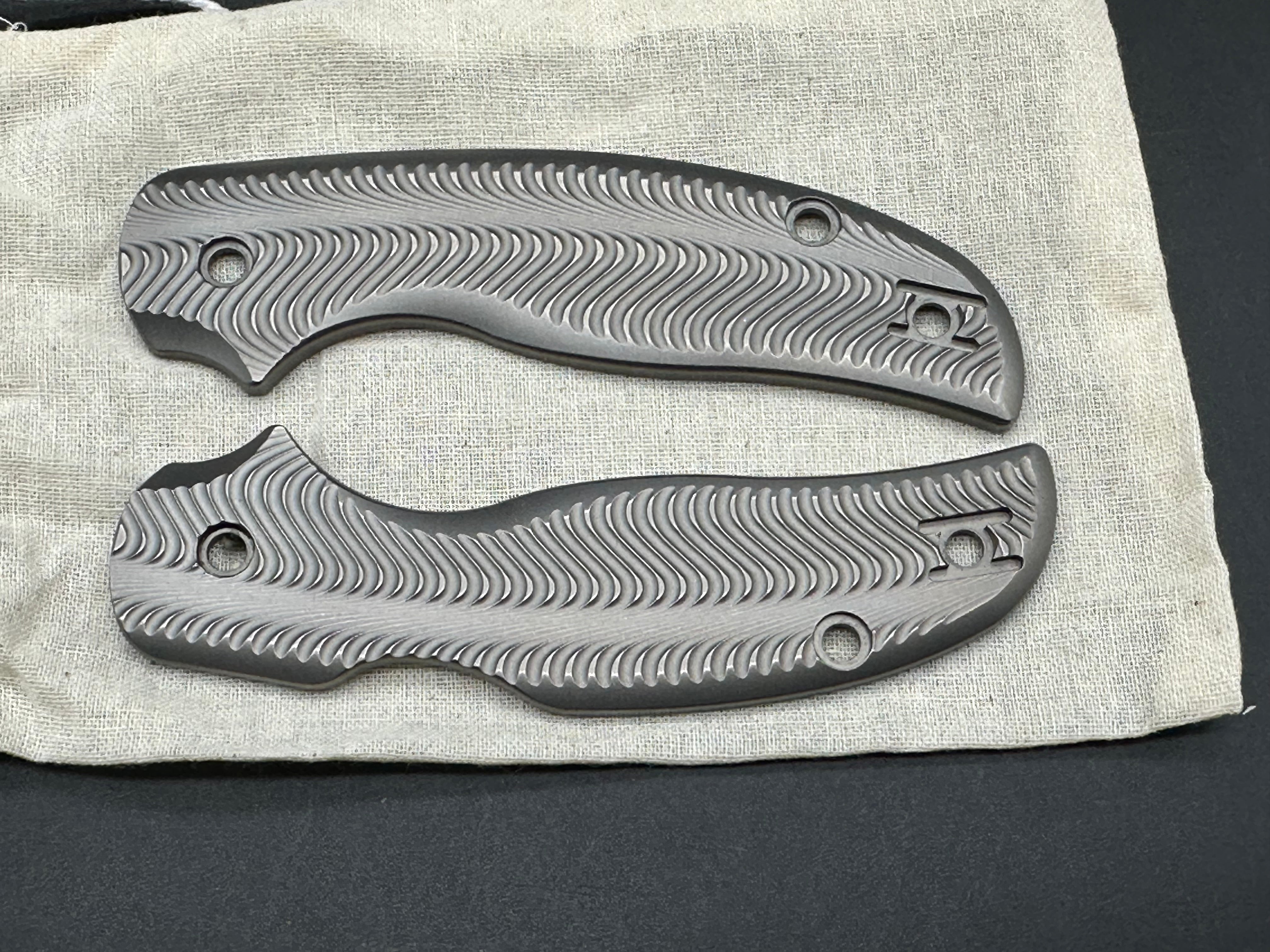 Spyderco Sage 5 Ti Scales (Parsons Bladeworks) Titanium Ripple Replacement Scales
