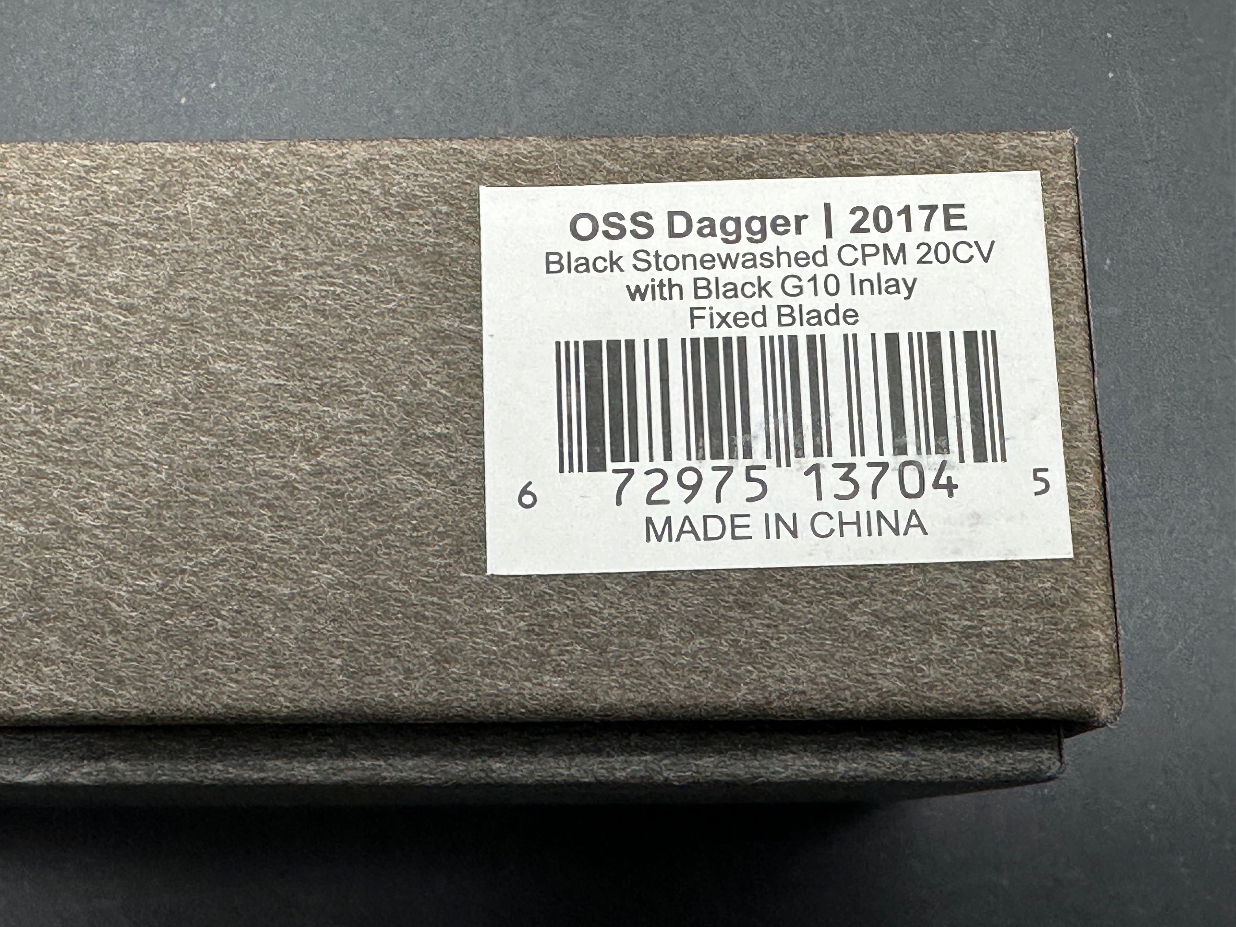 WE OSS Dagger 2017E G10 Inlay 20CV Black Washed