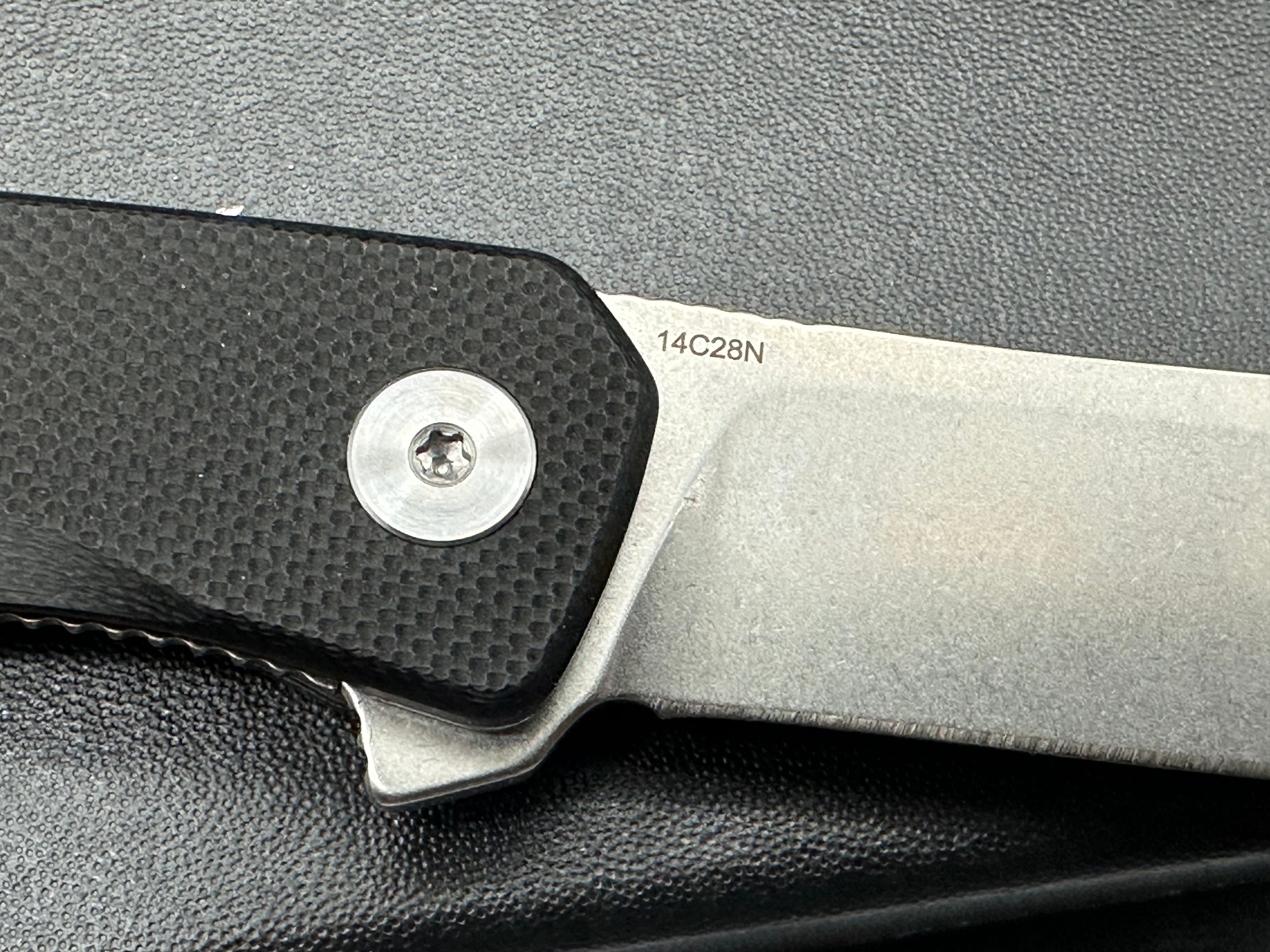 QSP Otter 2.72" 14C28N Stonewash Blade with Black G10 Handle