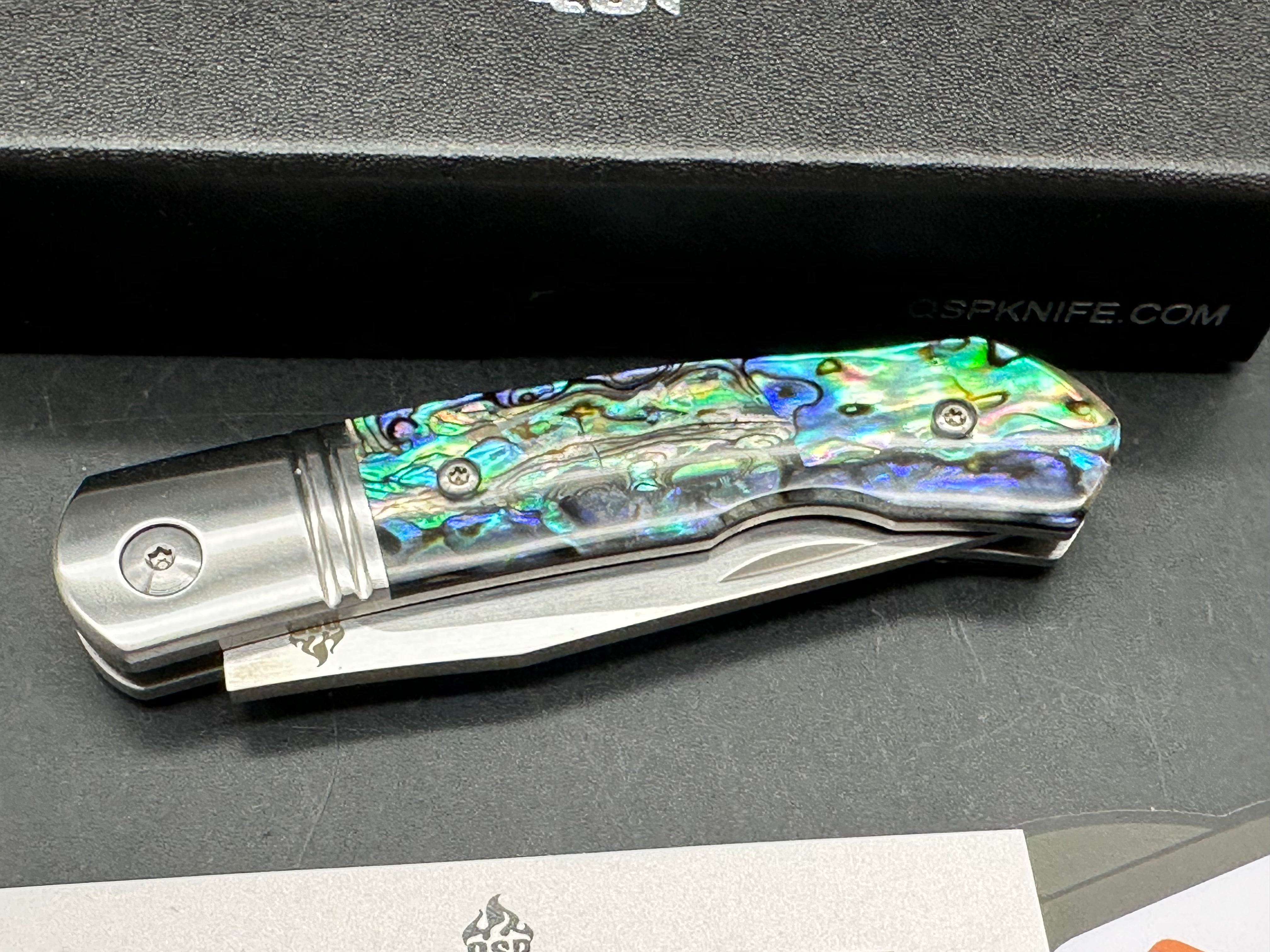 QSP HERON ABALONE HANDLE NITRO-V CLIP POINT
