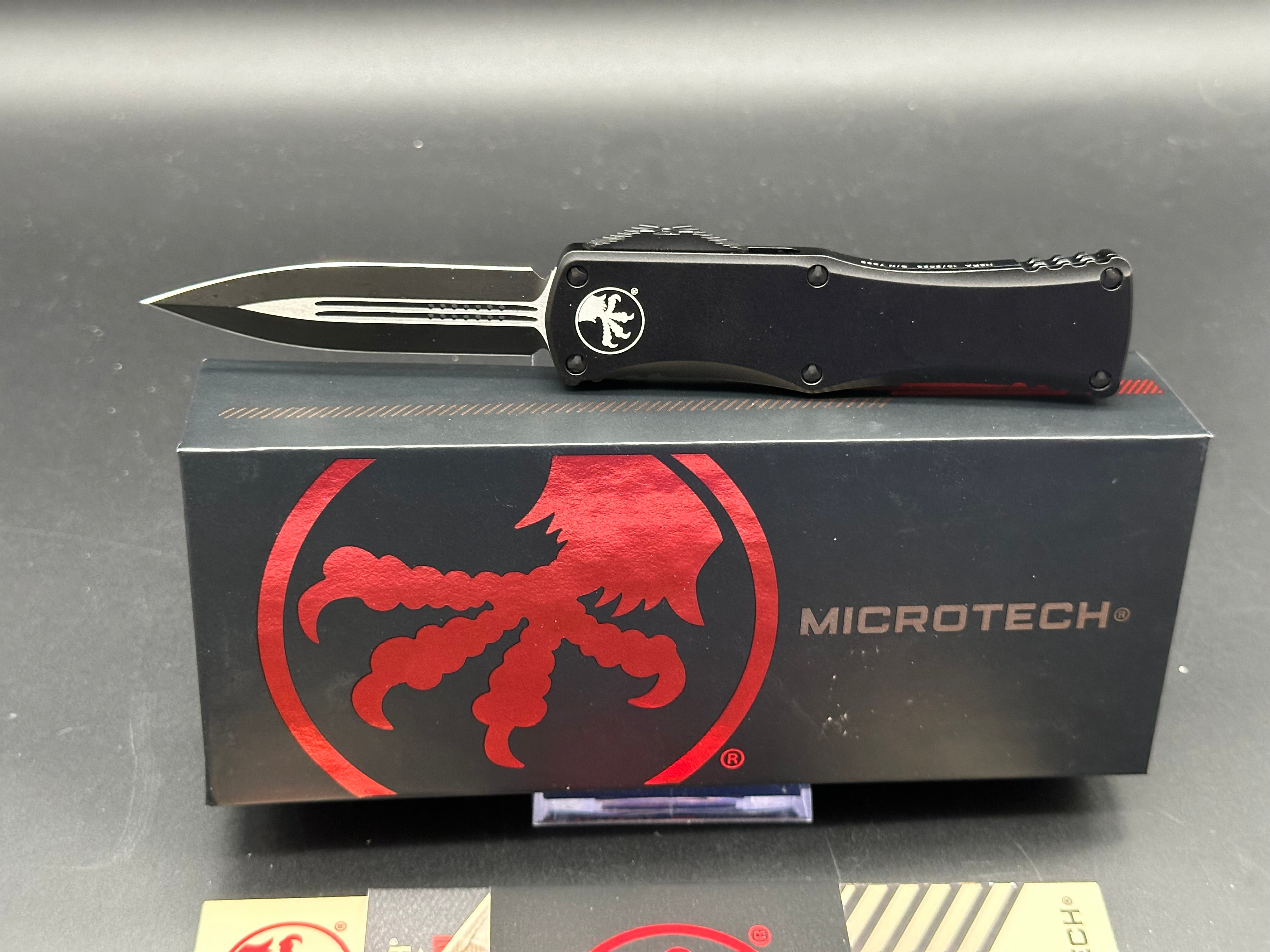 Microtech Hera D/E Auto Knife Dagger Black Aluminum (Factory Second)