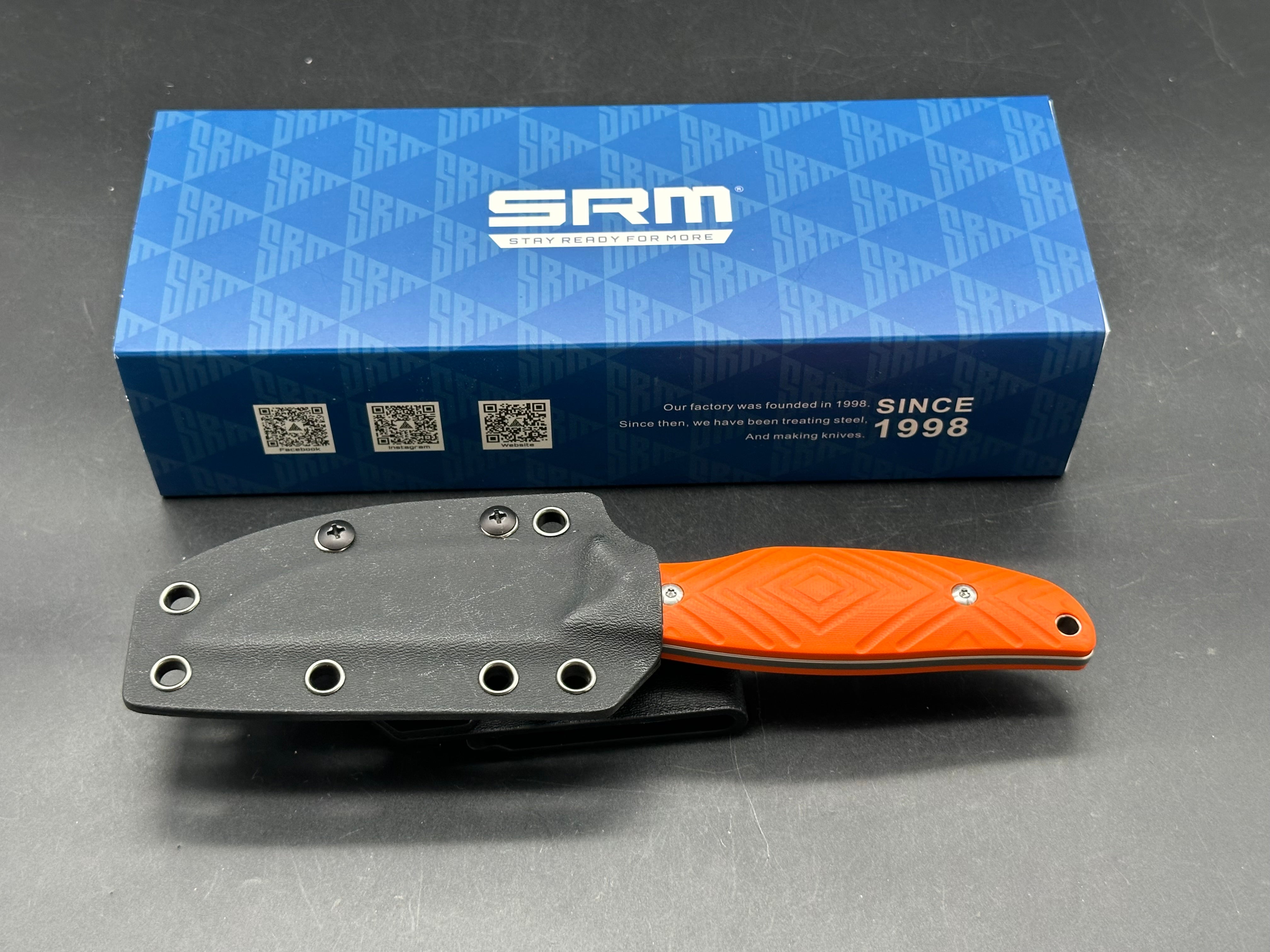 SRM Fossa 605T-GJ (3.4'' 14C28N Blade, G10 Handle)