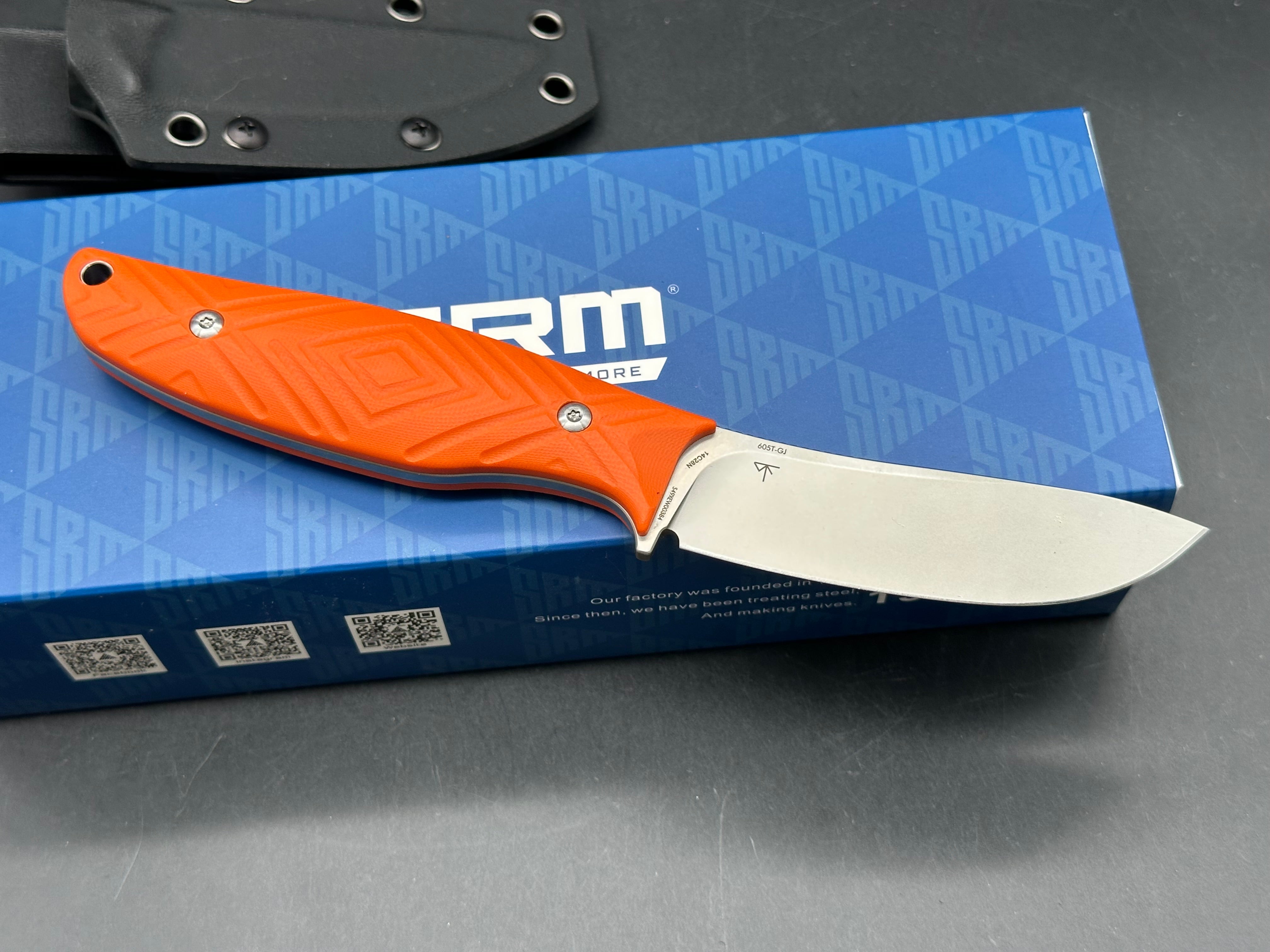 SRM Fossa 605T-GJ (3.4'' 14C28N Blade, G10 Handle)