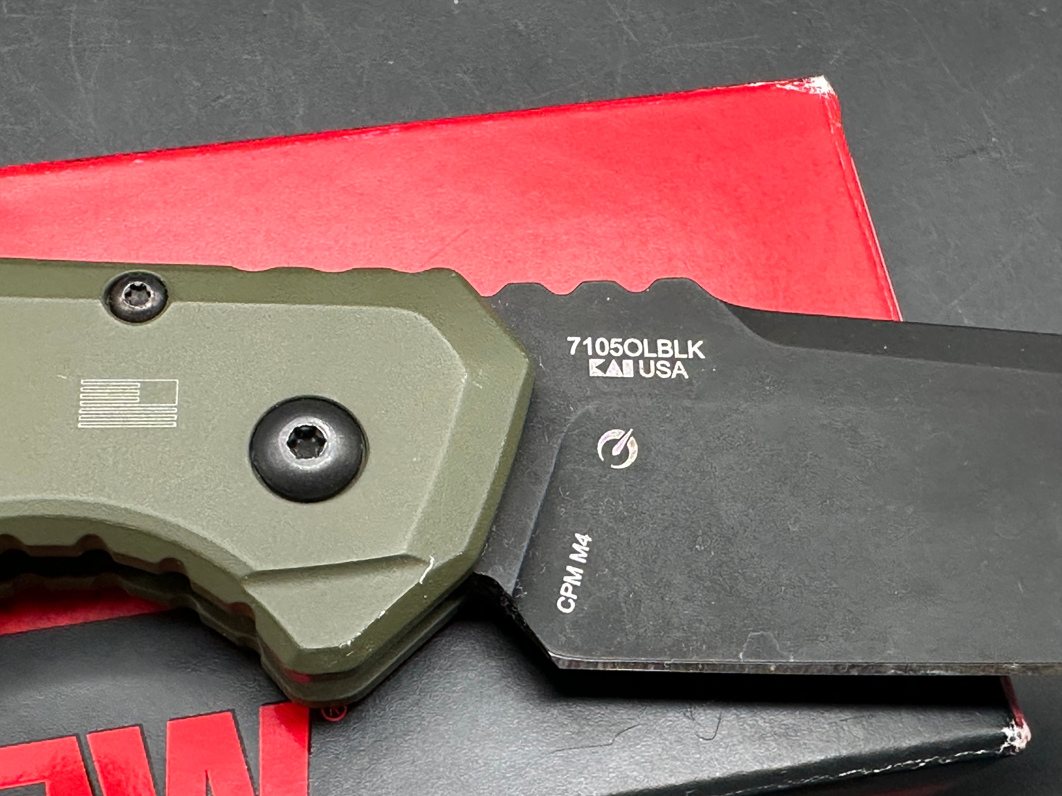KERSHAW LAUNCH 16 SIDE OPENING AUTO KNIFE OLIVE/BLACK ALUMINUM HANDLE TANTO M4