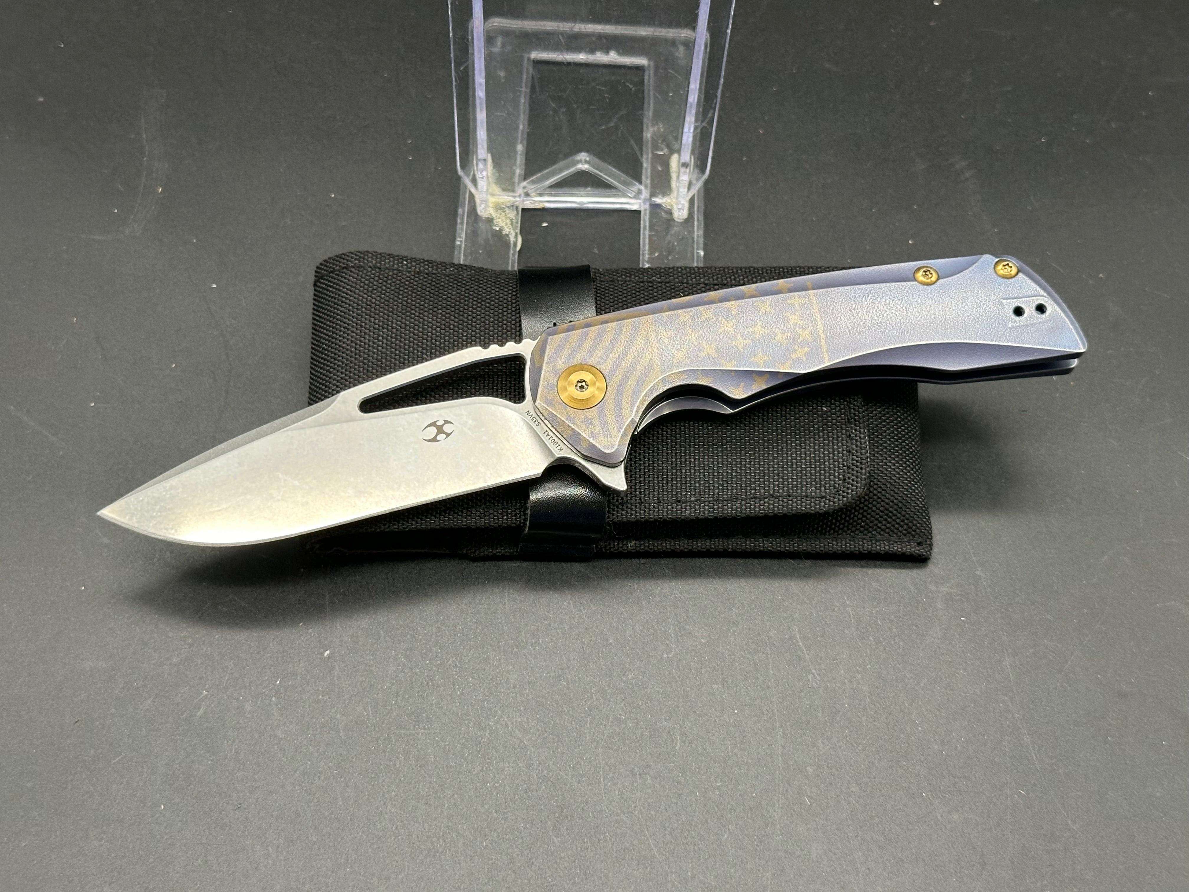 Kansept Knives Kryo Frame Lock Knife Blue Titanium
