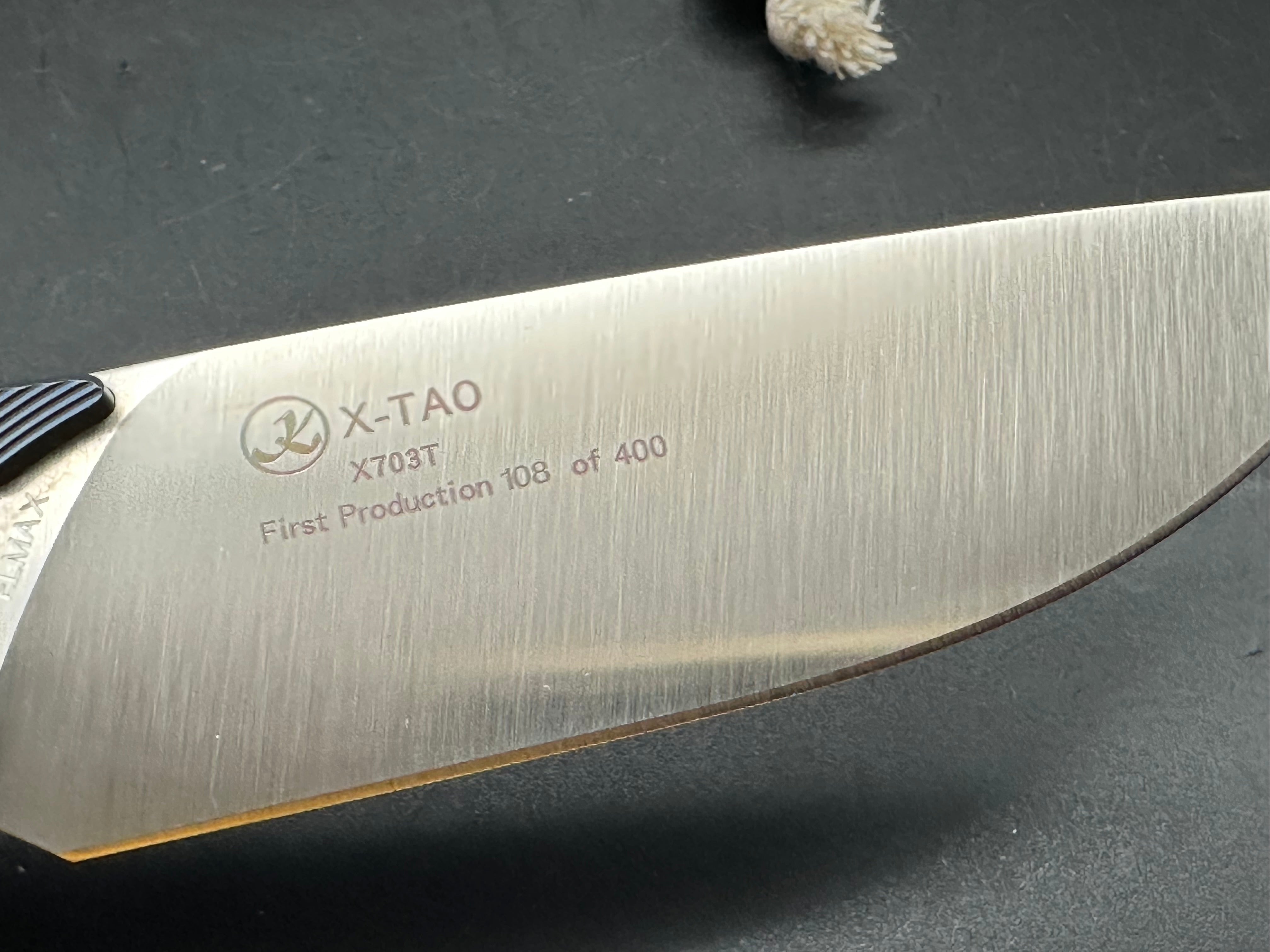 KUNWU X-TAO FOLDING KNIFE HANDLE ELMAX PLAIN EDGE SATIN FINISH