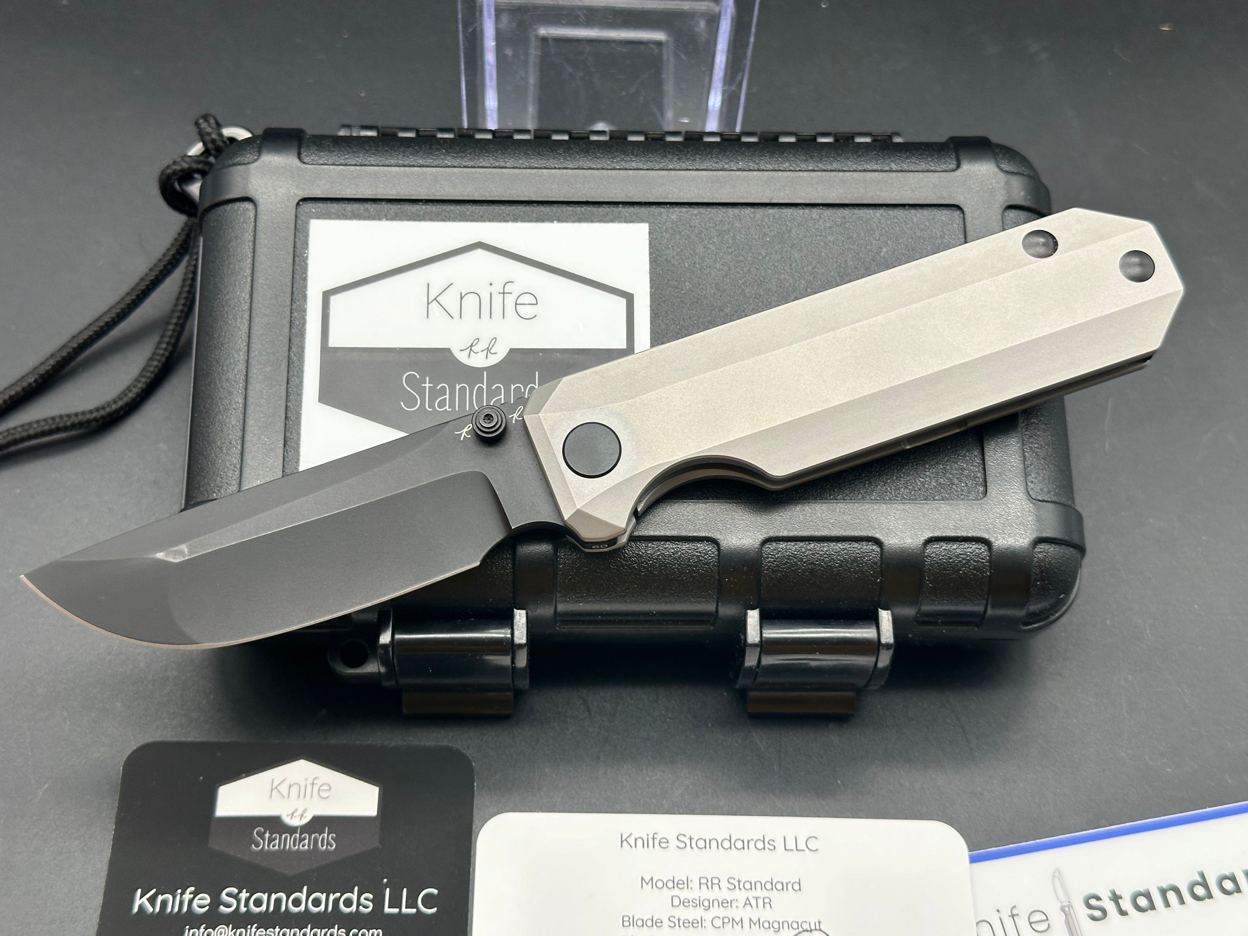 Knife Standards RR Standard beadblast titanium handle w/DLC Magnacut blade