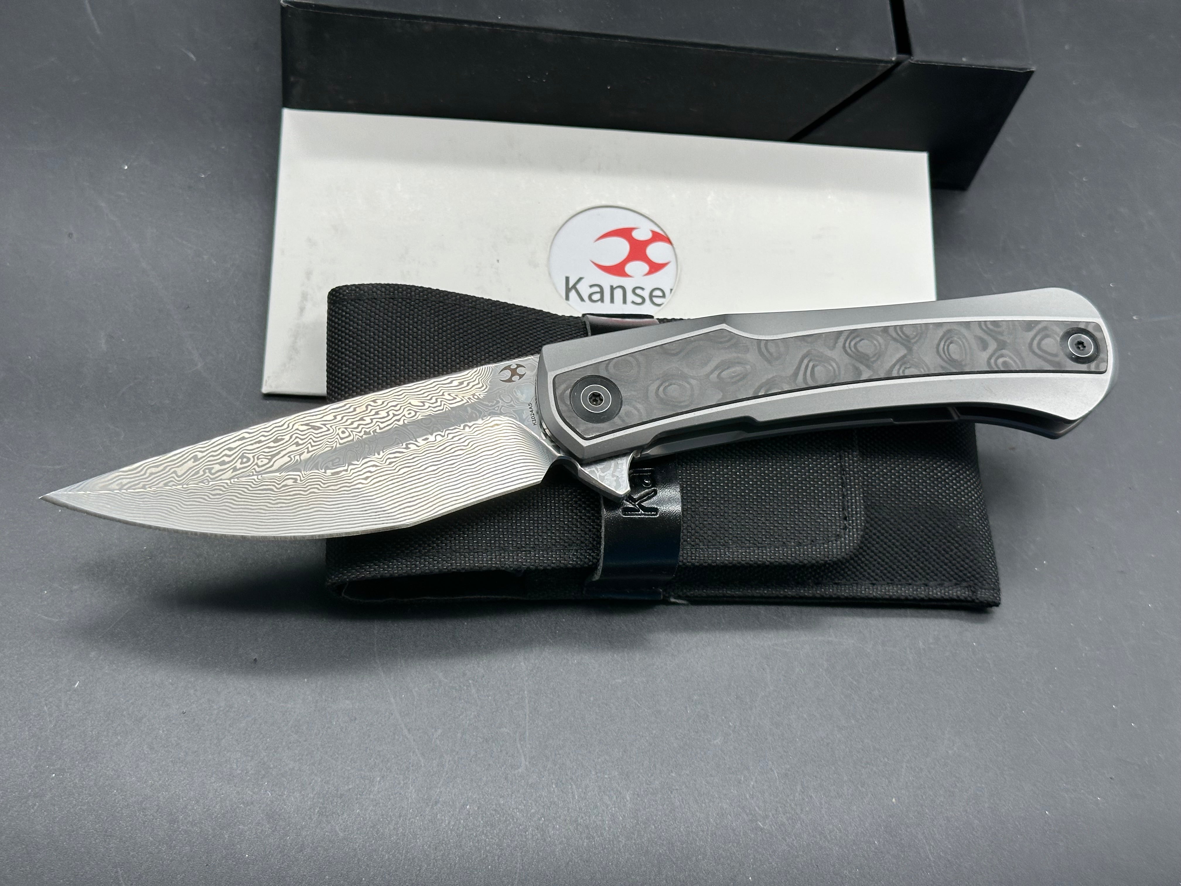 Kansept Kratos titanium handle w Damascus blade