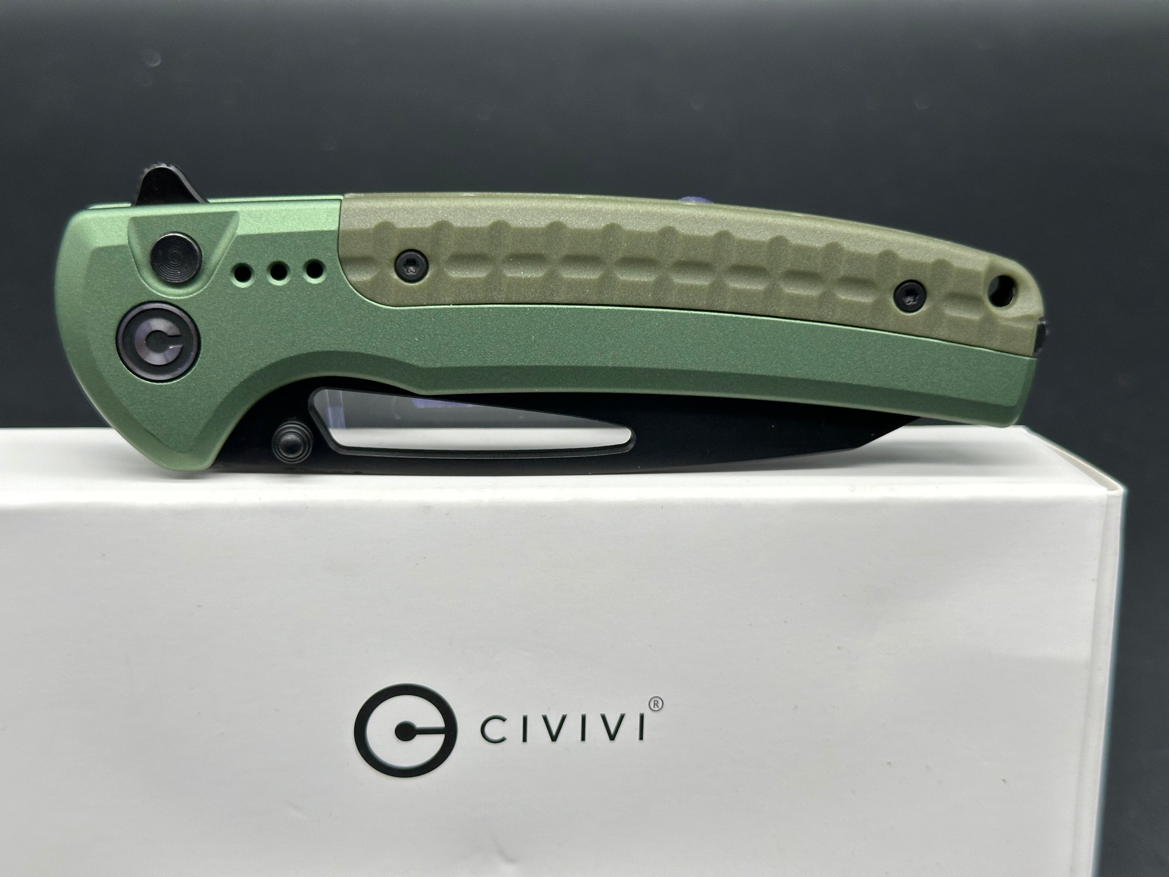 CIVIVI SENTINEL STRIKE FOLDING KNIFE GREEN ALUMINUM/BLACK HANDLE