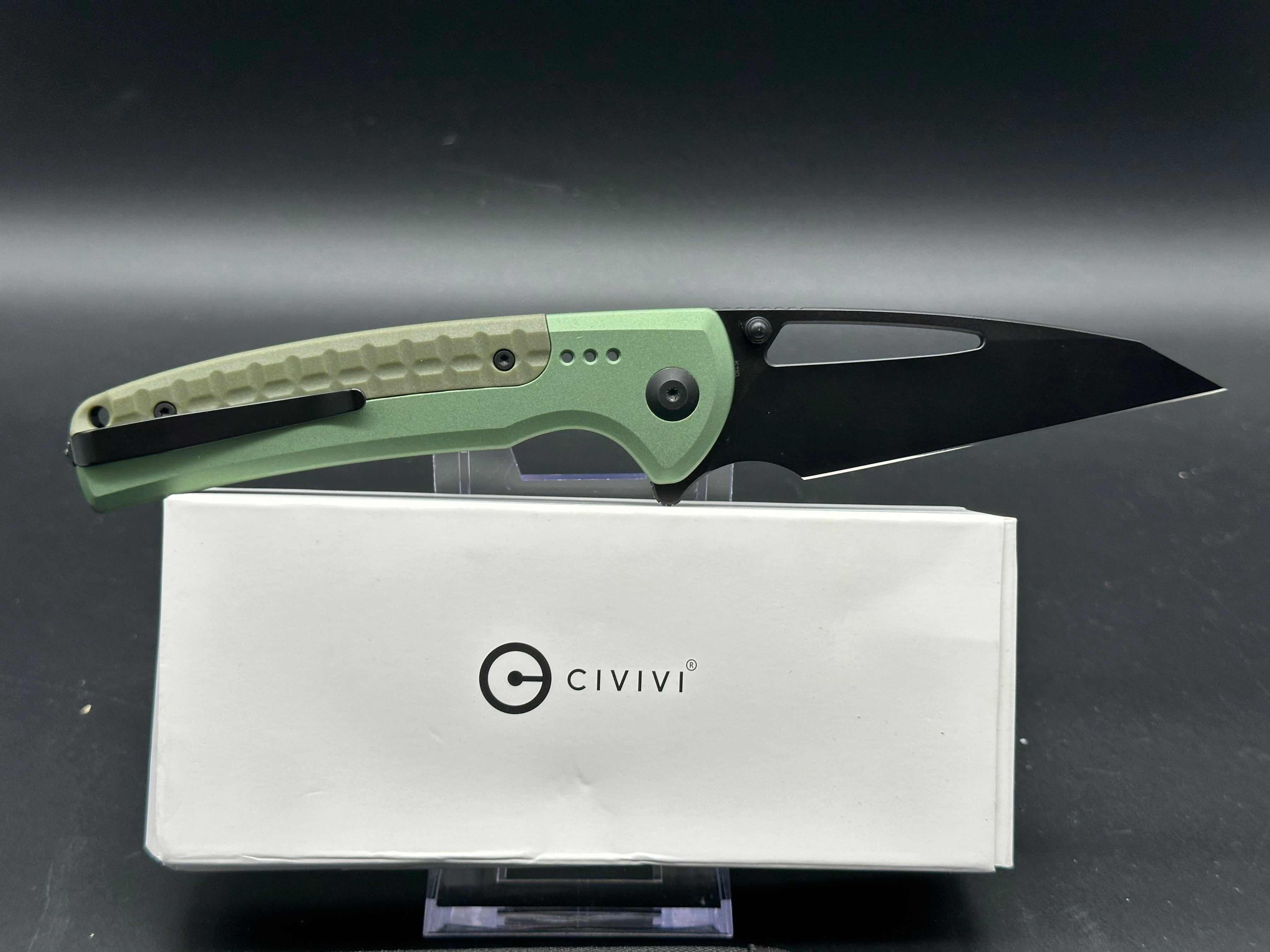 CIVIVI SENTINEL STRIKE FOLDING KNIFE GREEN ALUMINUM/BLACK HANDLE