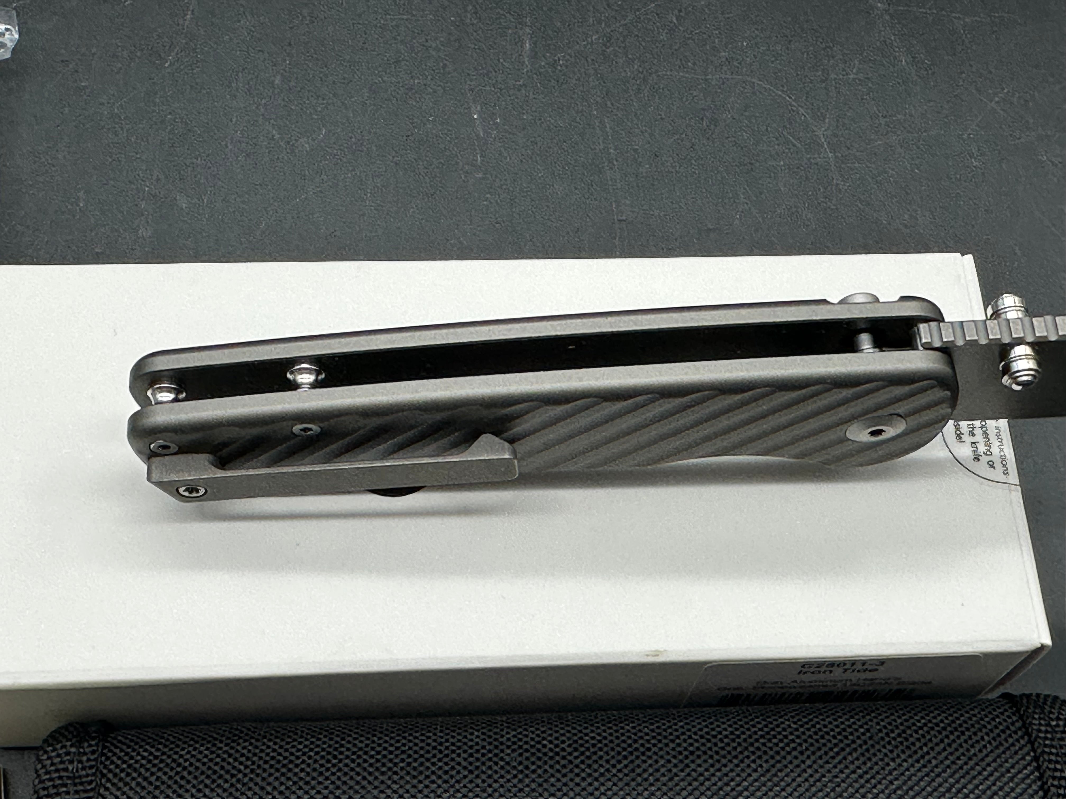 Civivi Iron Tide, 3.24" 14C28N Gray Stonewash Clip Point Blade with Gray Milled Aluminum Scales