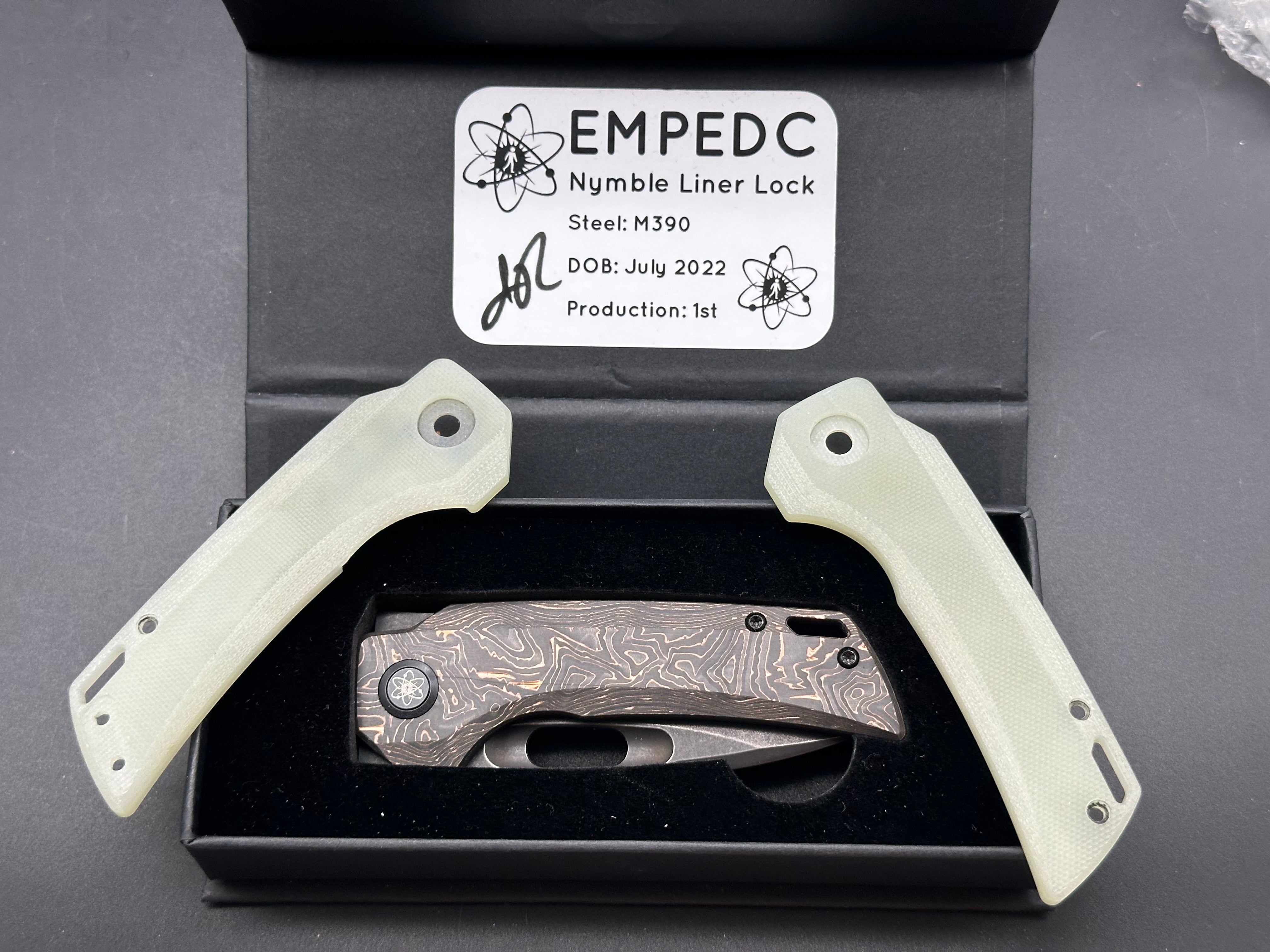 EMPEDC Nymble First Production Run liner lock custom scales