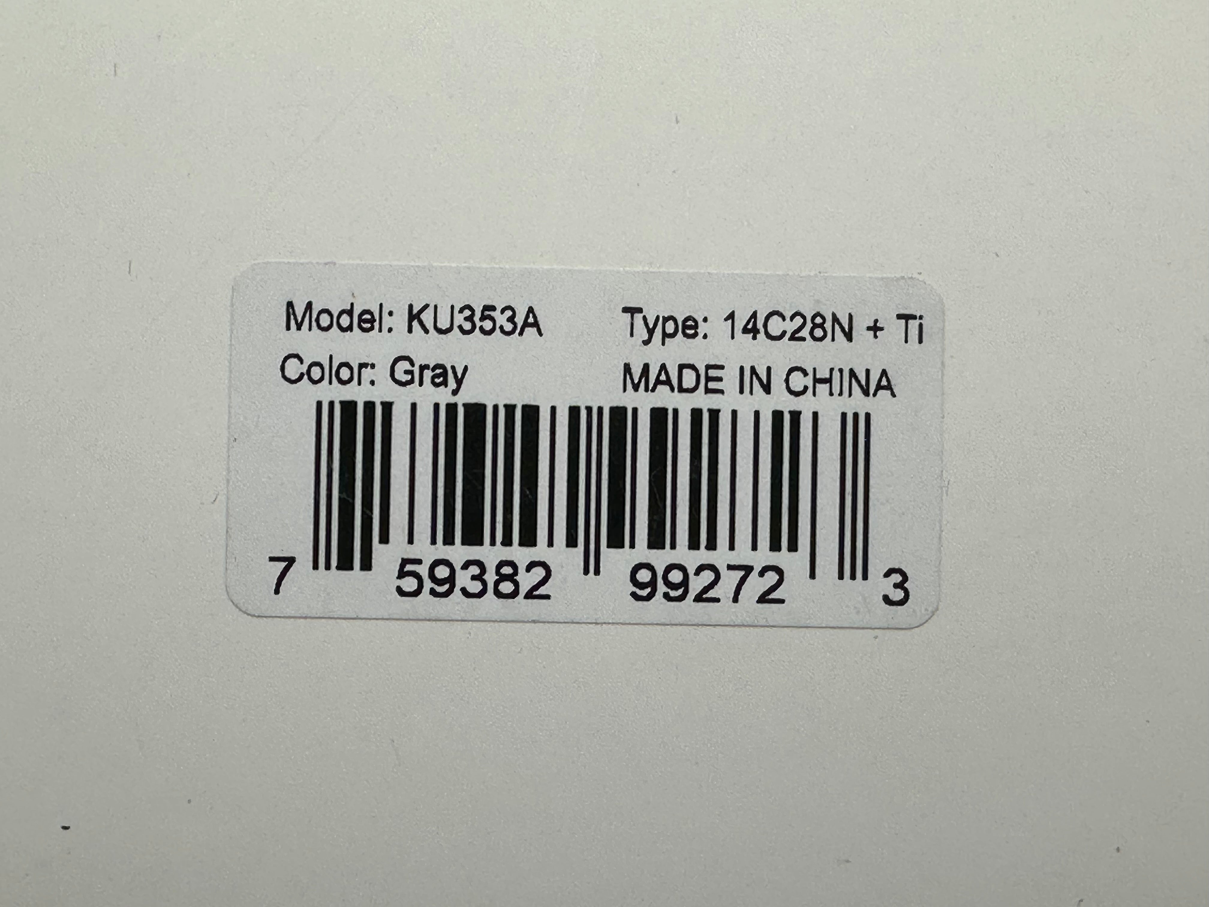 KUBEY SUPERCELL GREY TITANIUM HANDLE 14C28N PLAIN EDGE