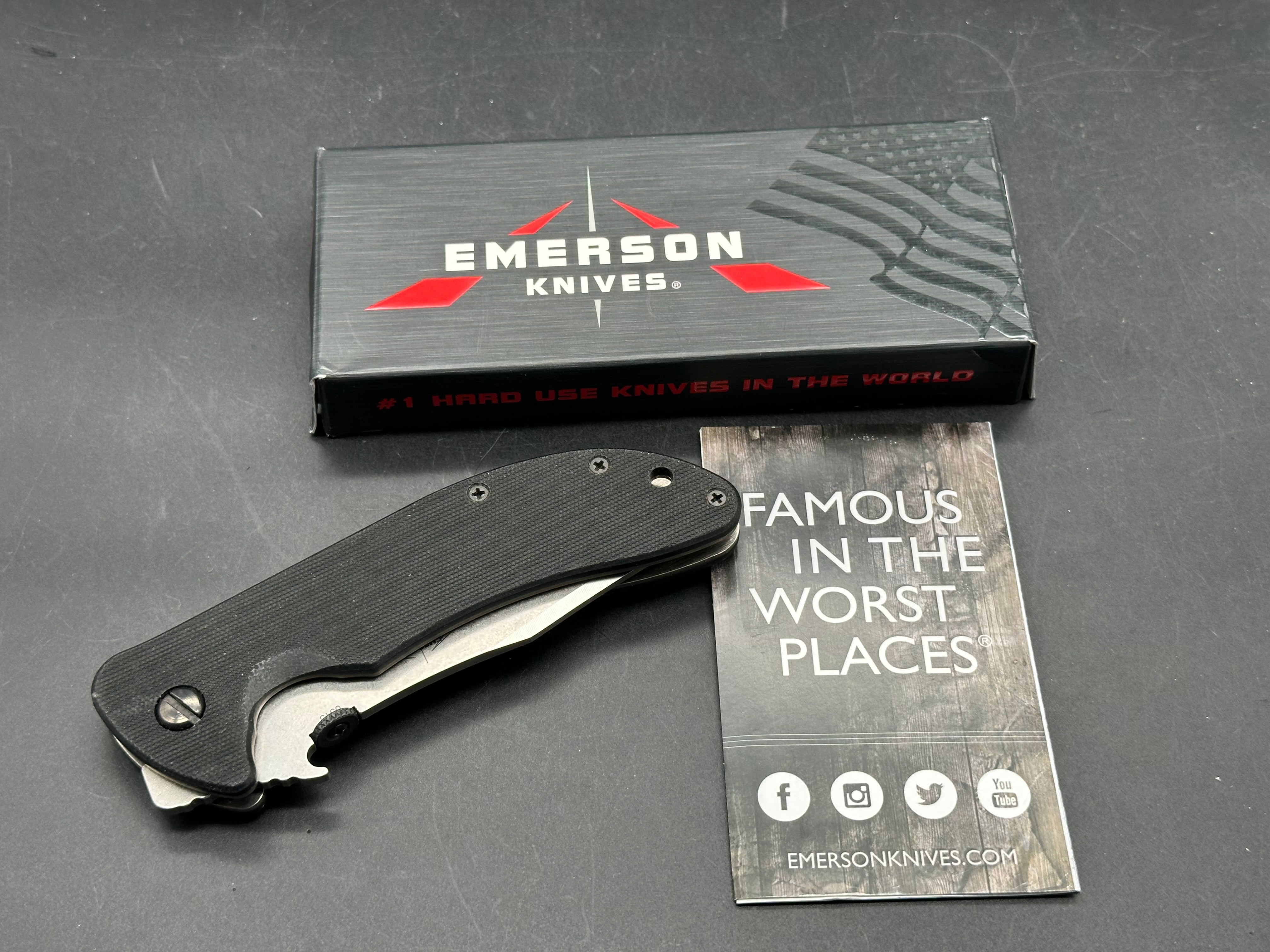 Emerson Iron Dragon liner lock black G10 154CM