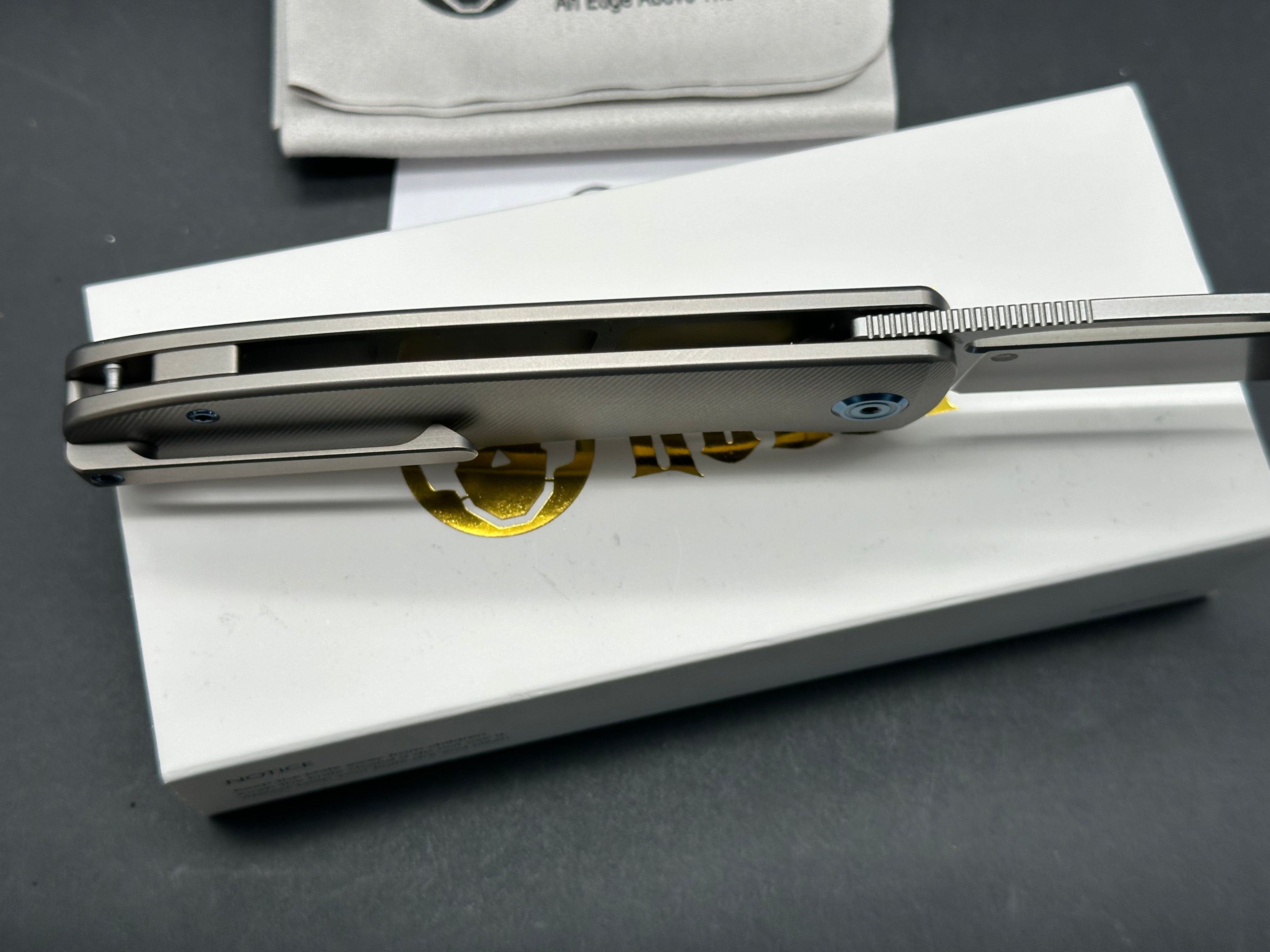 KUBEY SUPERCELL GREY TITANIUM HANDLE 14C28N PLAIN EDGE