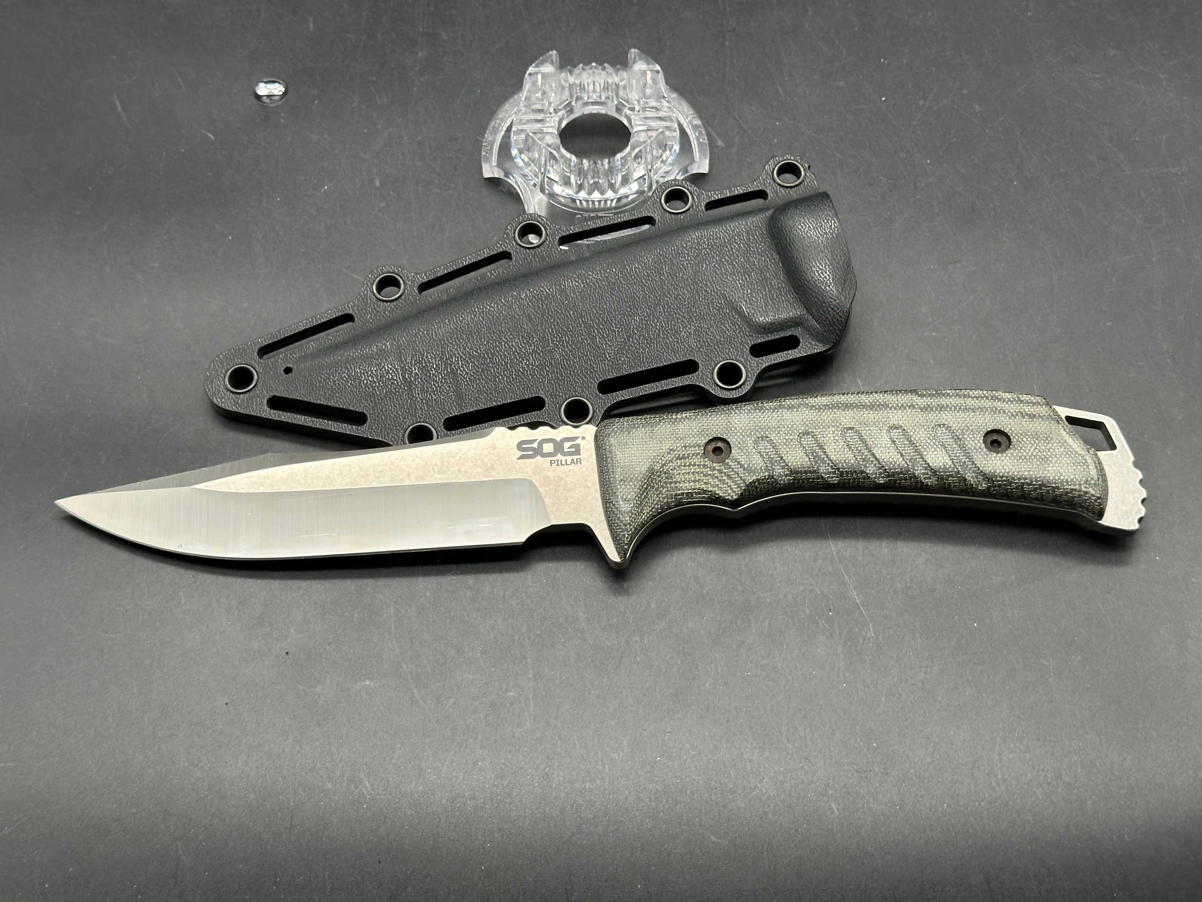 SOG Pillar OD Green Canvas Micarta (5" Satin DP) CPM-S35VN Blade, No Tek-Lok