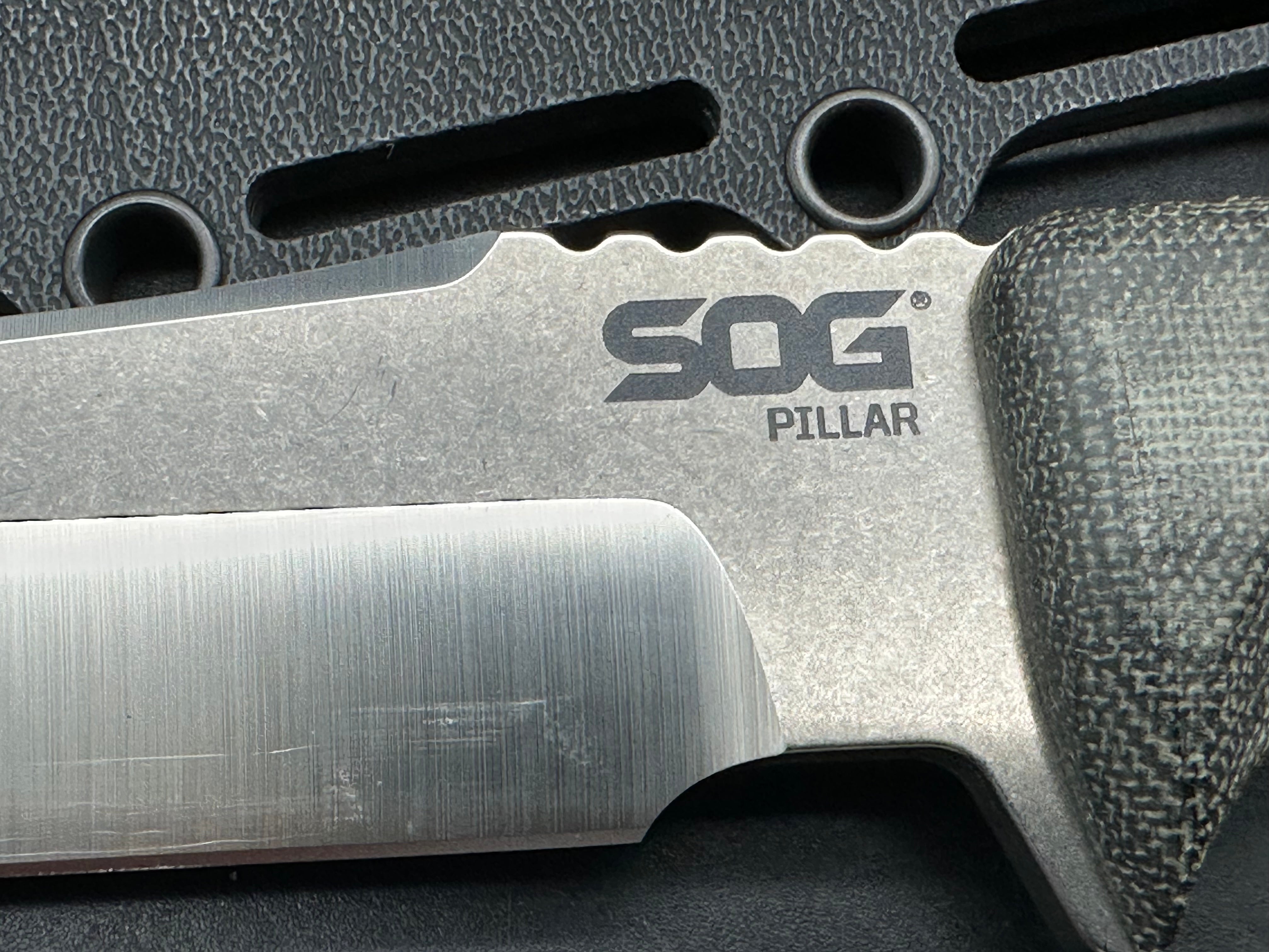 SOG Pillar OD Green Canvas Micarta (5" Satin DP) CPM-S35VN Blade, No Tek-Lok