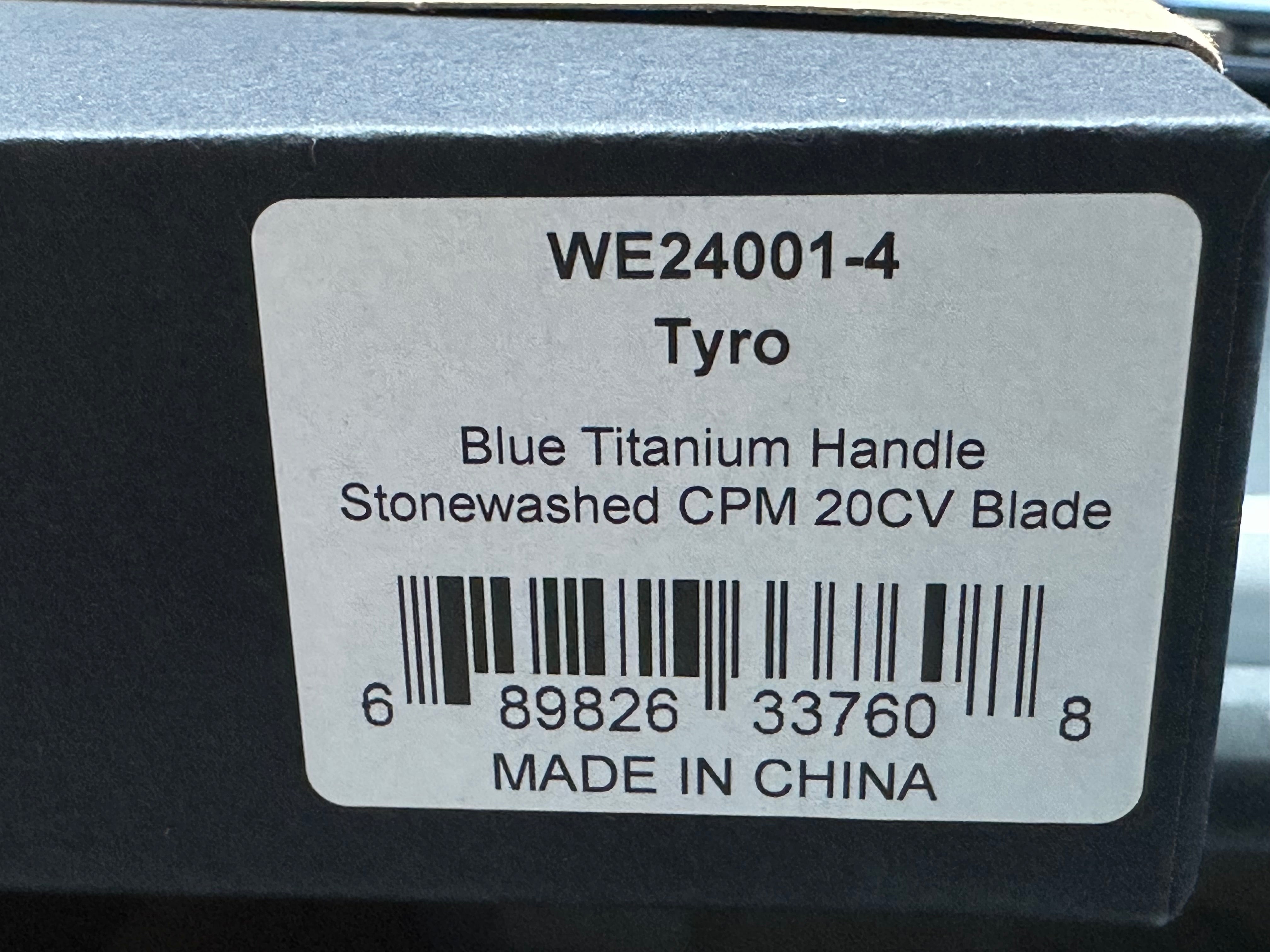 WE TYRO BLUE TITANIUM HANDLE 20CV PLAIN EDGE