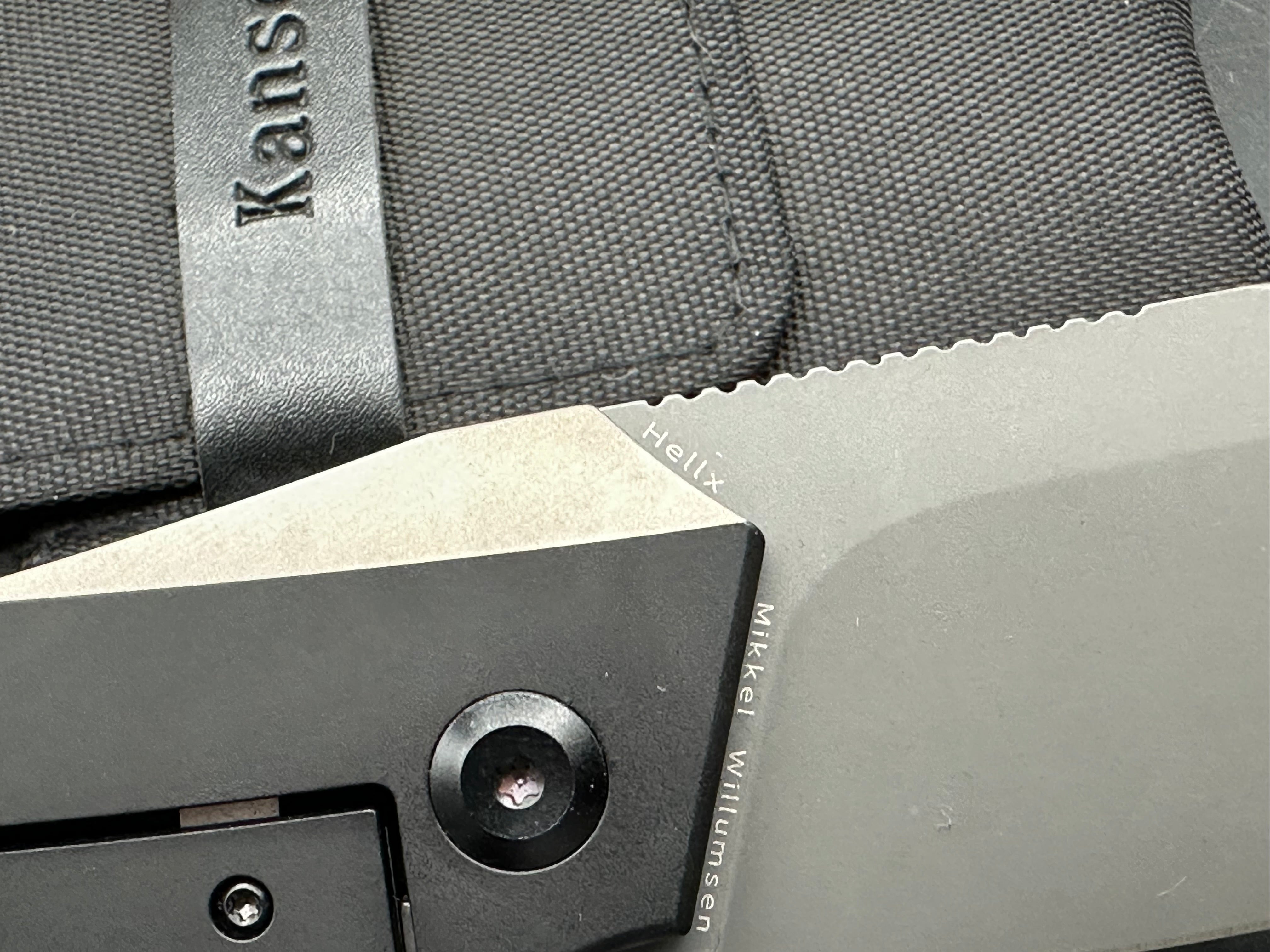 Kansept Hellx Two Tone Titanium Handle, (3.6" DP) Gray CPM-S35VN Blade