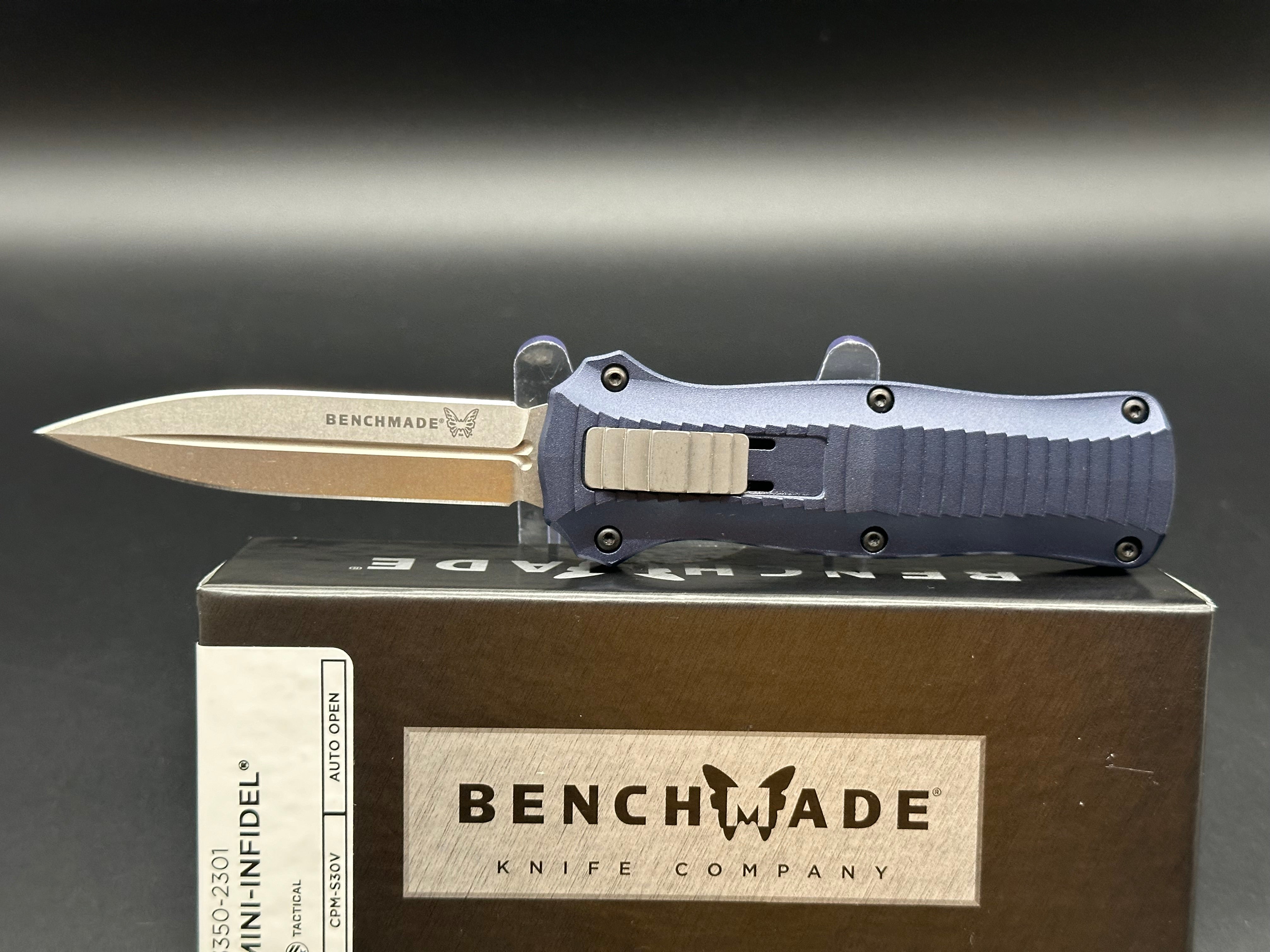 Benchmade Limited Edition Mini Infidel OTF Knife Crater Blue (3.1" SW S30V)