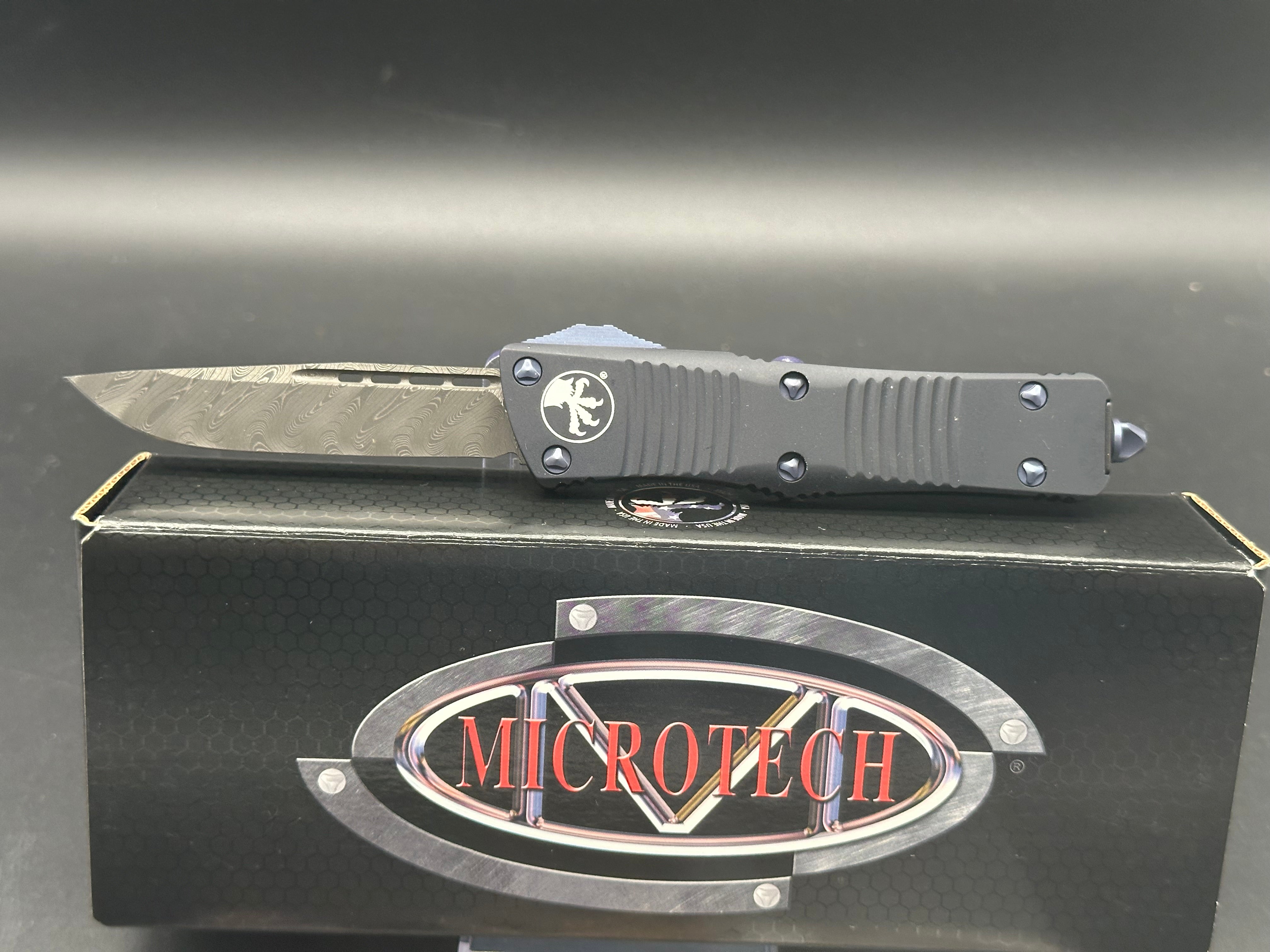 Microtech Signature Series Troodon in Drop Point Damascus