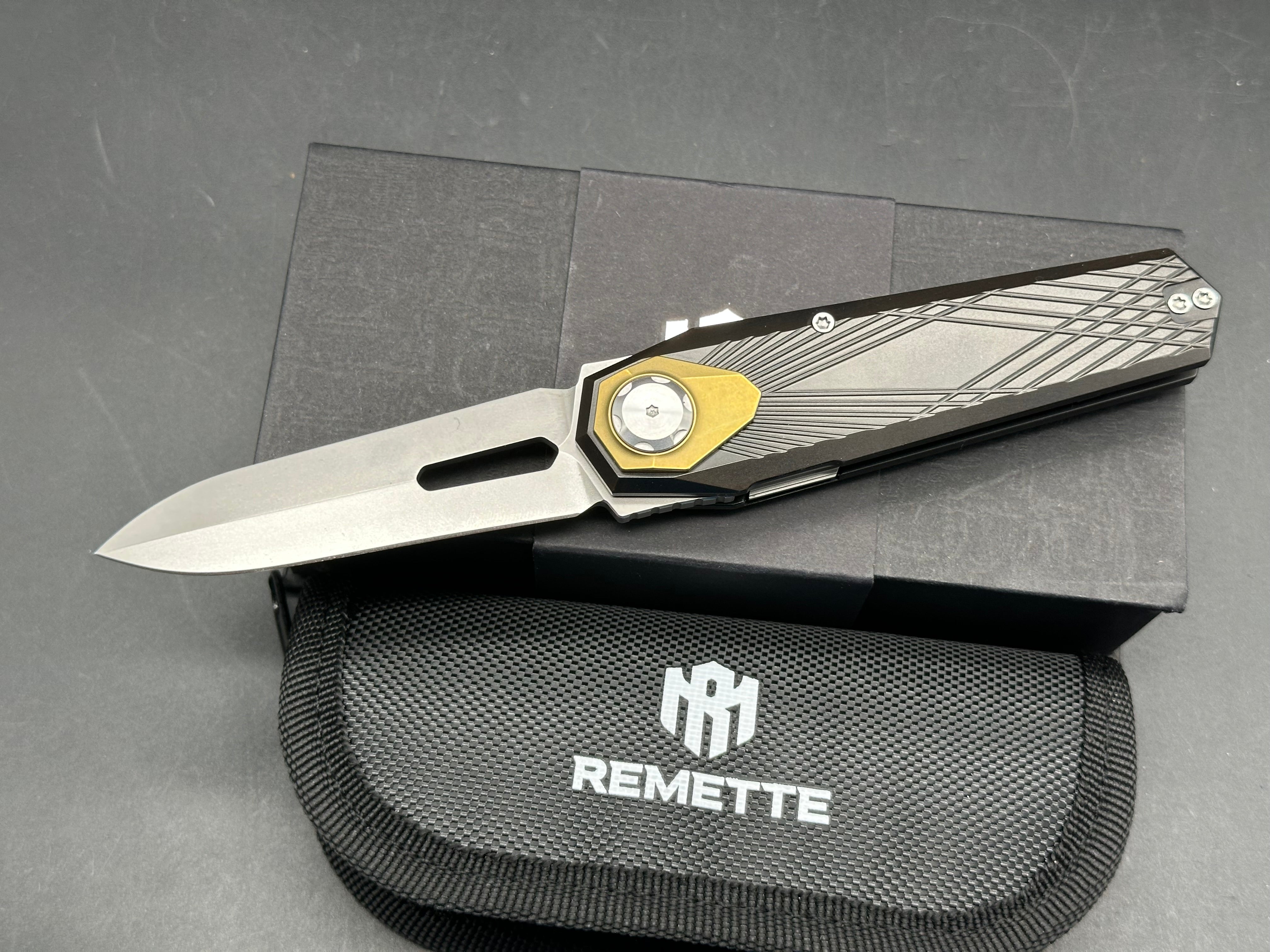 REMETTE RT-Infinite Power Knife M390 Blade Titanium Handle Folding Pocket EDC Tactical Knife