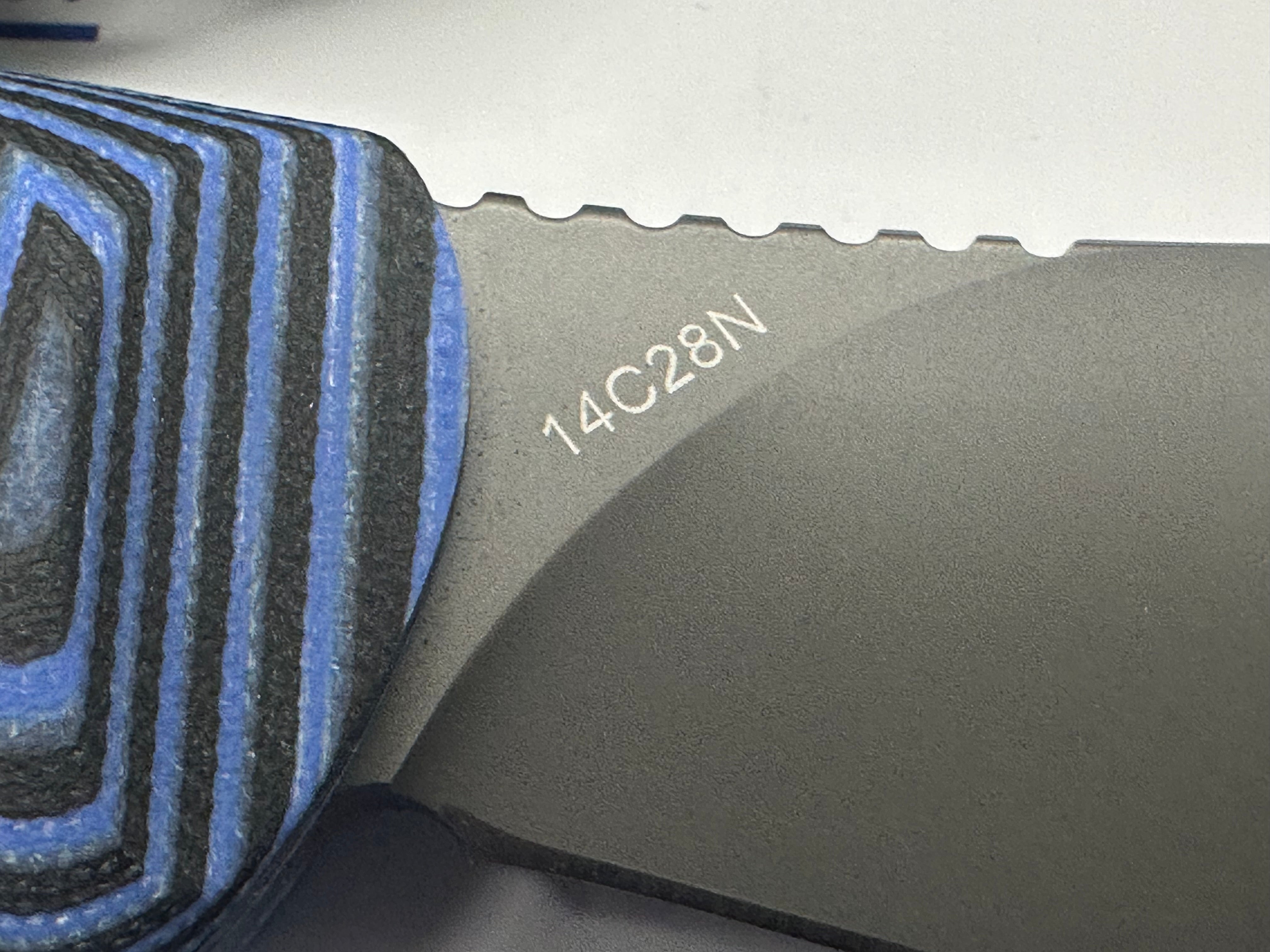 FINTISO NAZAR Black Blue 4.24" Nessmuk-style Fixed Blade Knife with Kydex Sheath | 14C28N | G10 |