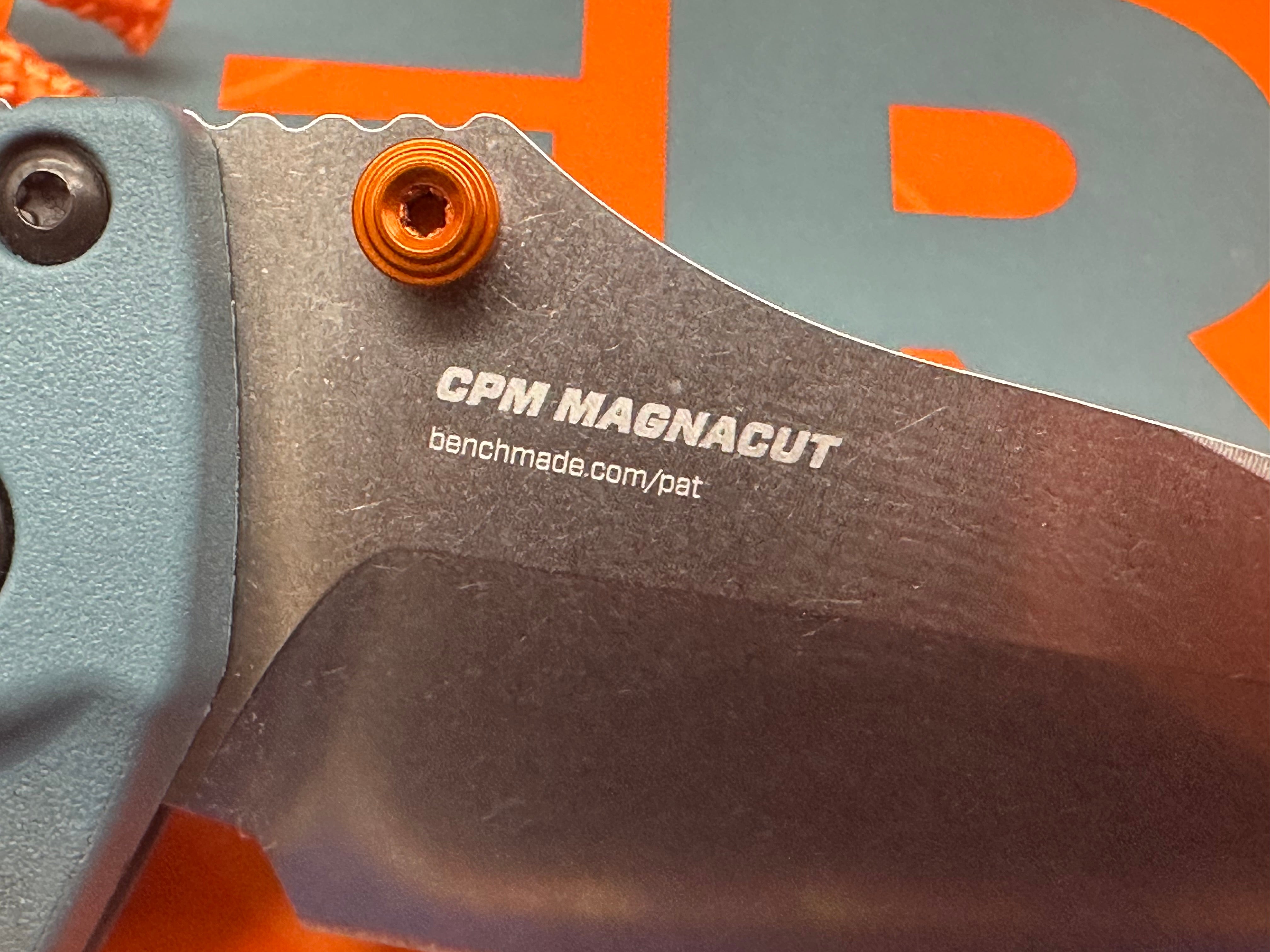 Benchmade Mini Adira MagnaCut AXIS Lock Knife Blue Grivory (3.2" SW)