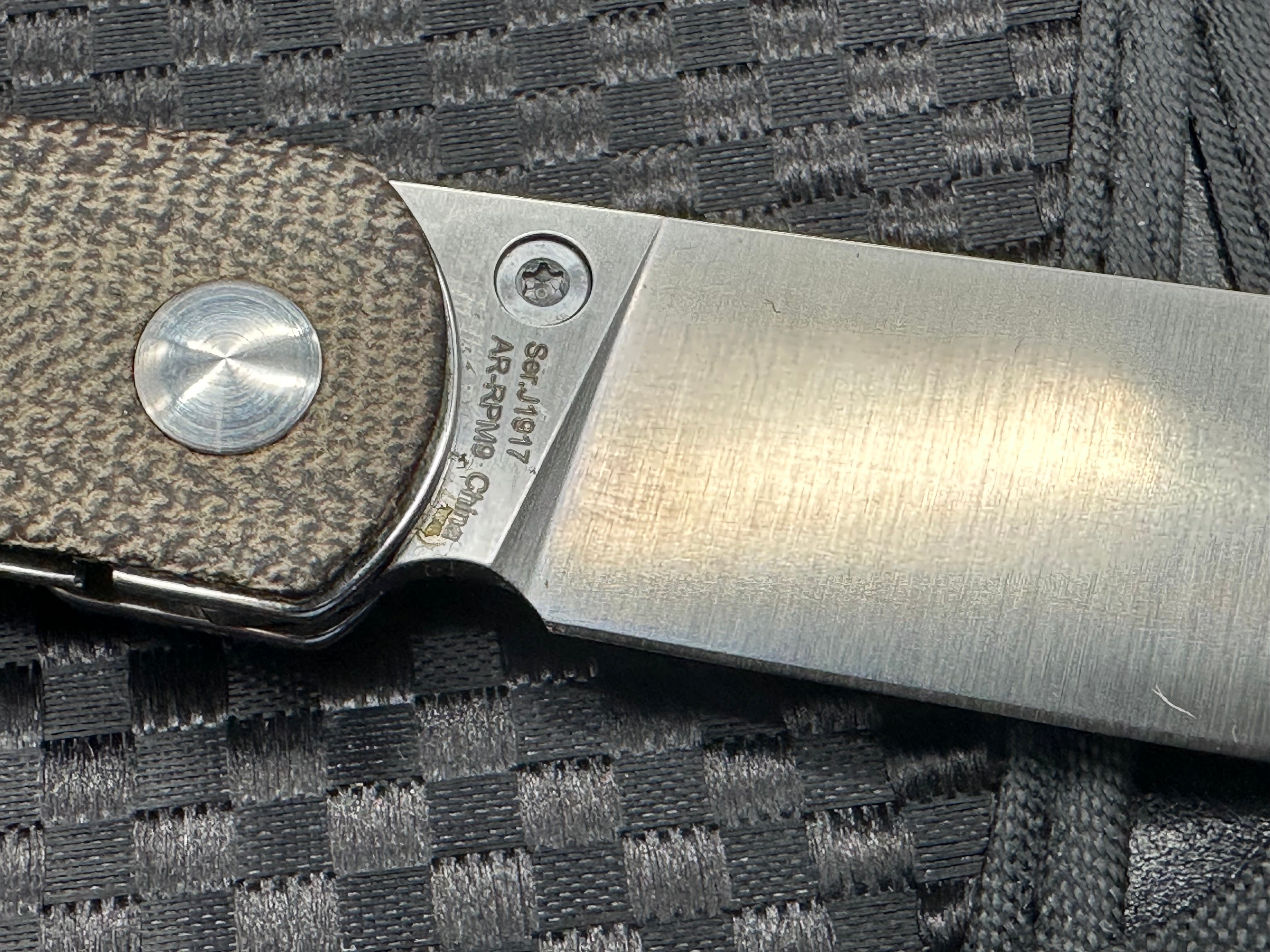CJRB Cutlery Ria Liner Lock Knife Green Micarta (2.95" Satin)