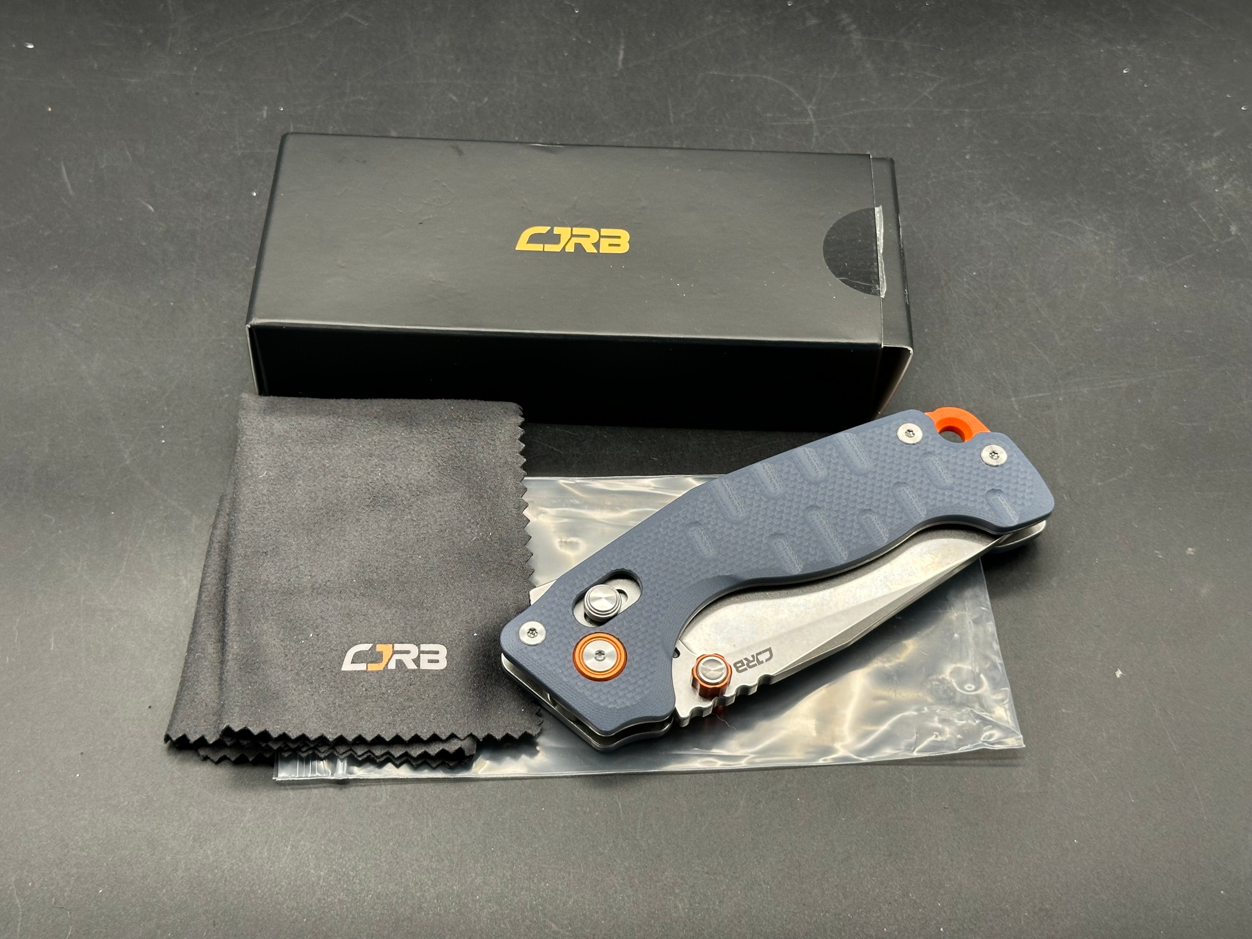 CJRB DOUBLETAP FOLDING KNIFE BLUE G10 HANDLE D2 DROP POINT