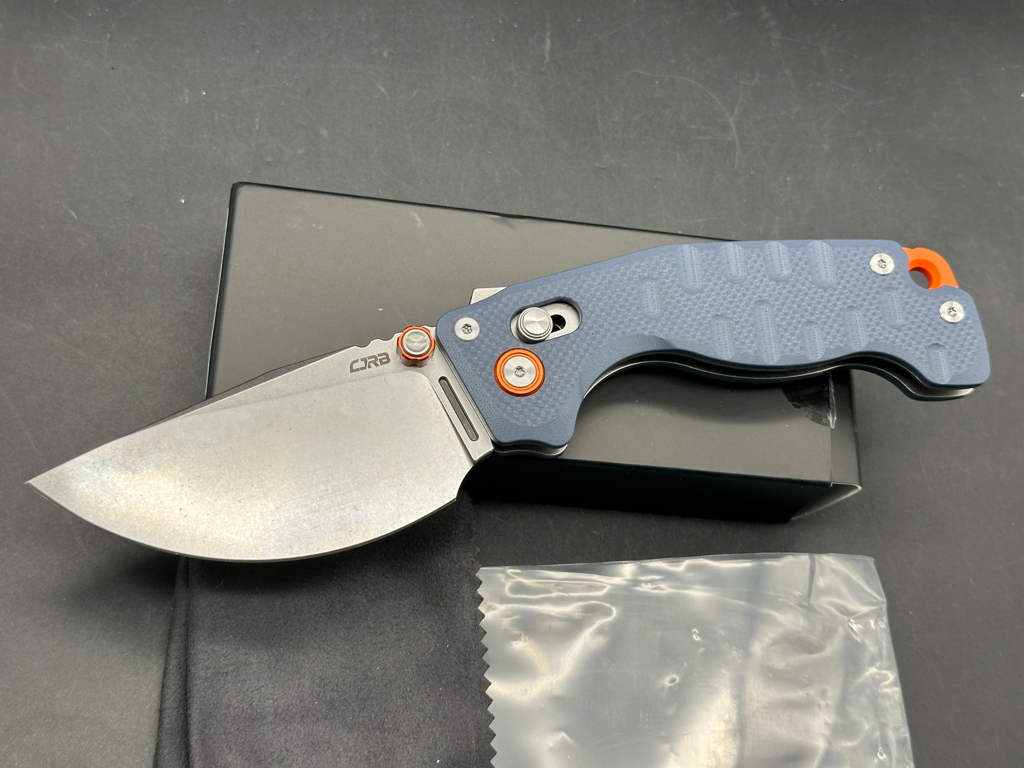CJRB DOUBLETAP FOLDING KNIFE BLUE G10 HANDLE D2 DROP POINT