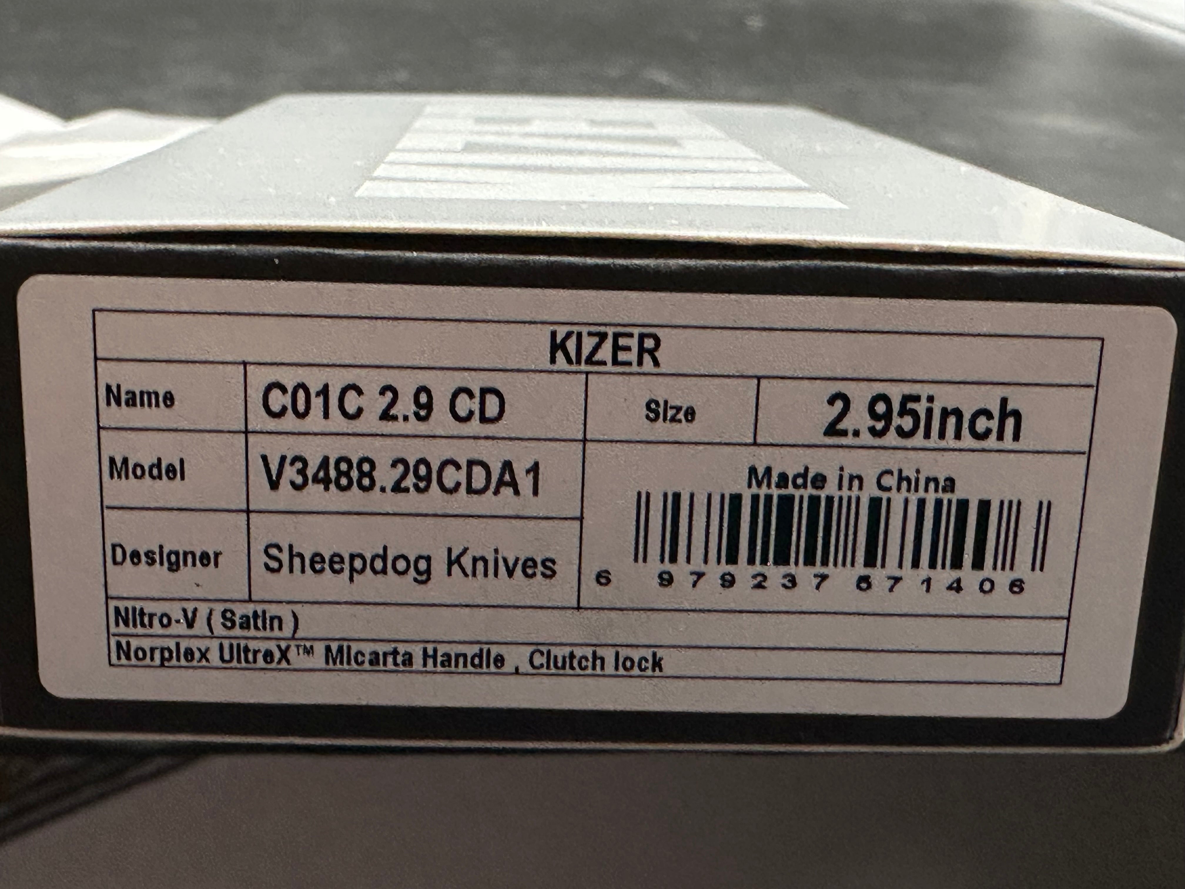 Kizer Sheepdog C01C 2.9 CD | Kizer Clutch Lock™ | Norplex UltreX™ Micarta | Nitro-V