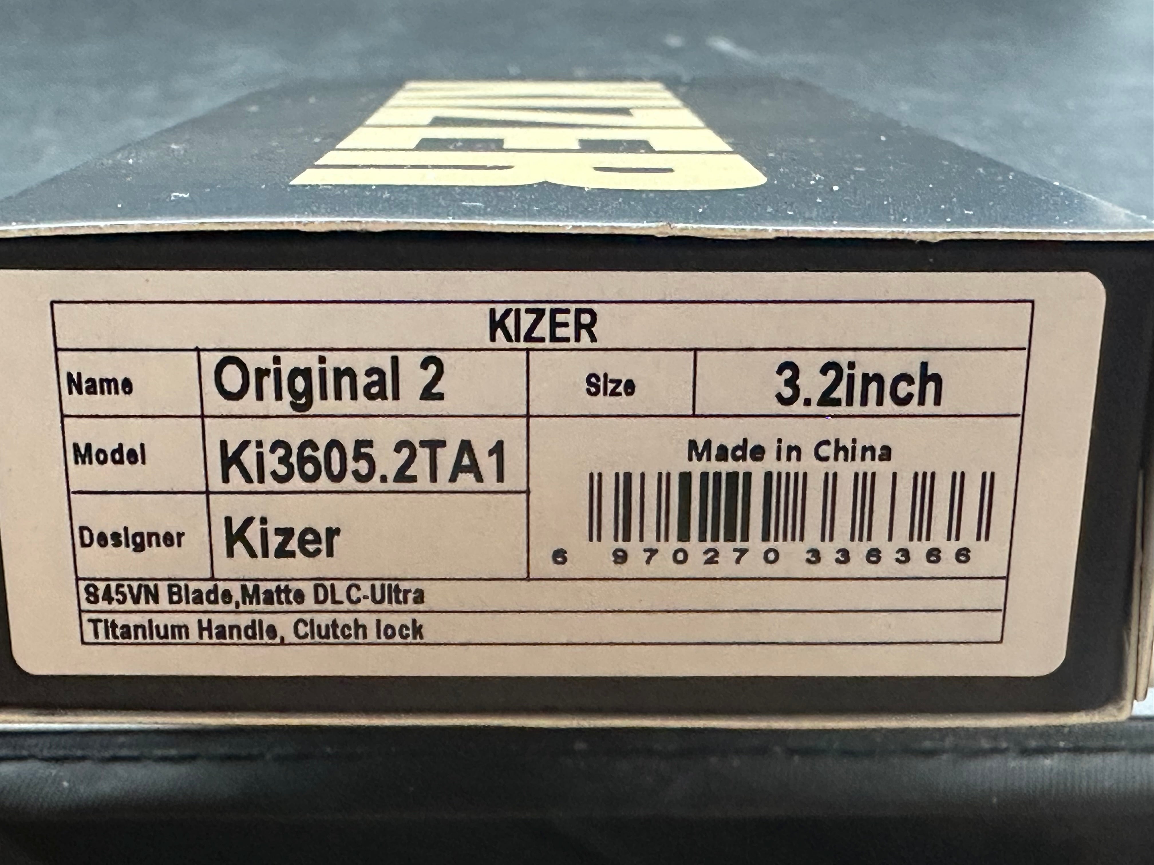 KIZER ORIGINAL 2 BLACK TITANIUM HANDLE S45VN TANTO PLAIN EDGE