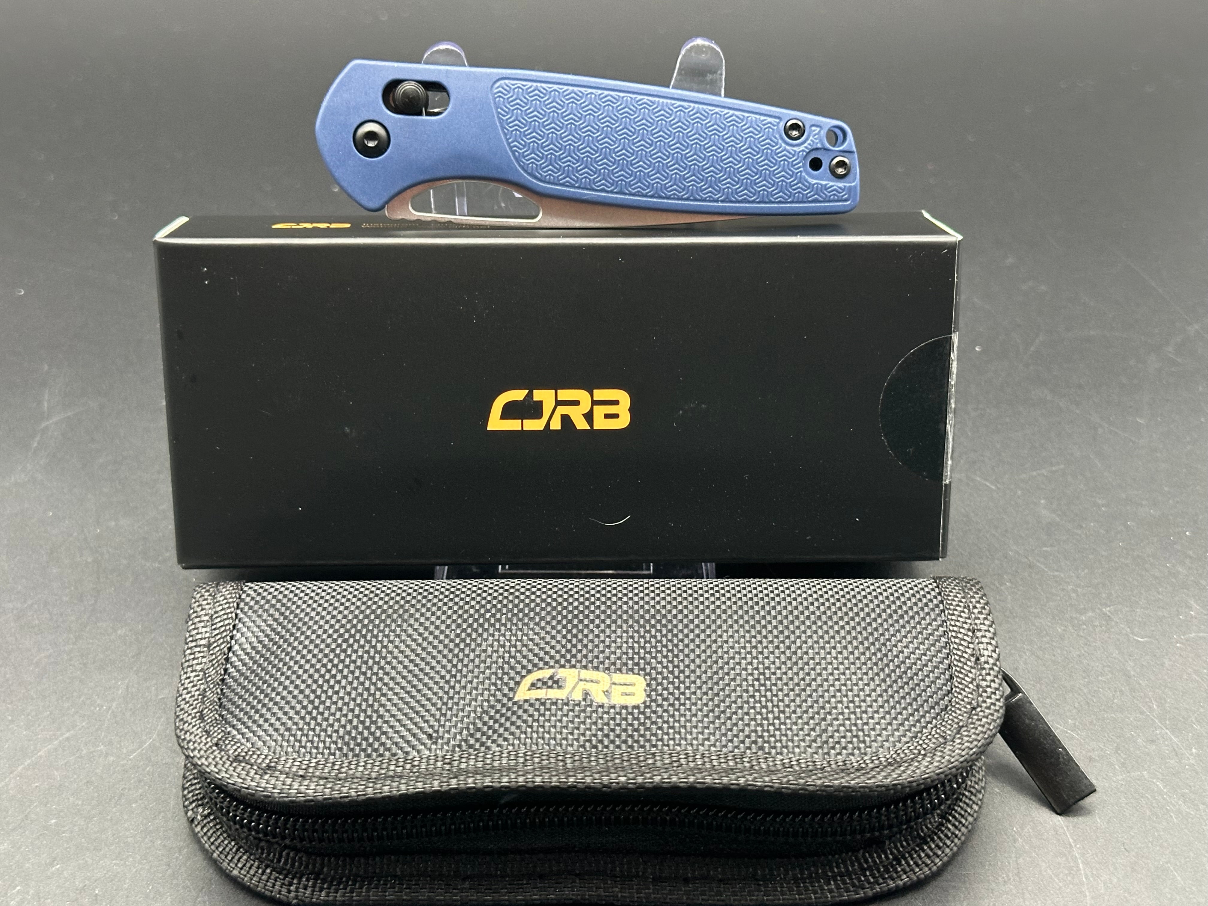 CJRB ACACIA FOLDING KNIFE BLUE FRN HANDLE AR-RPM9 PLAIN EDGE